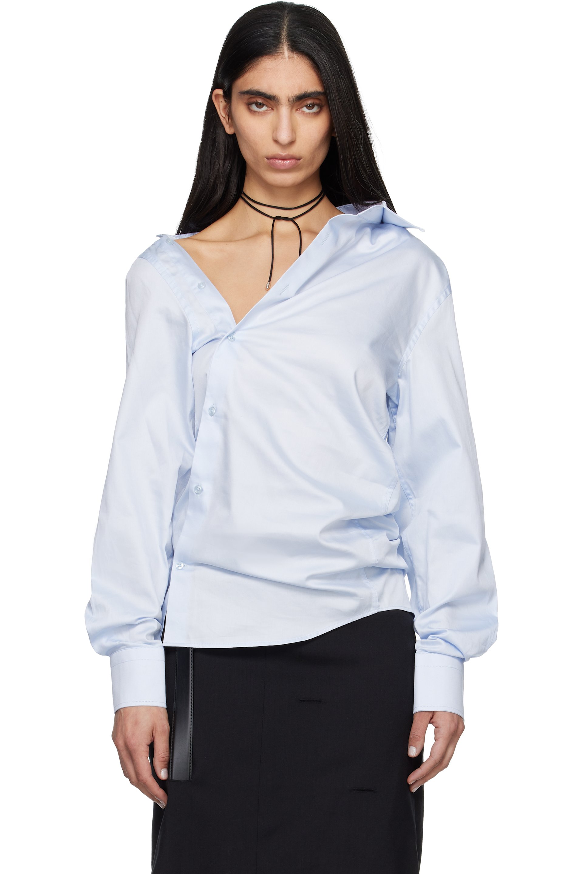 HODAKOVA - Chemise asymétrique bleue