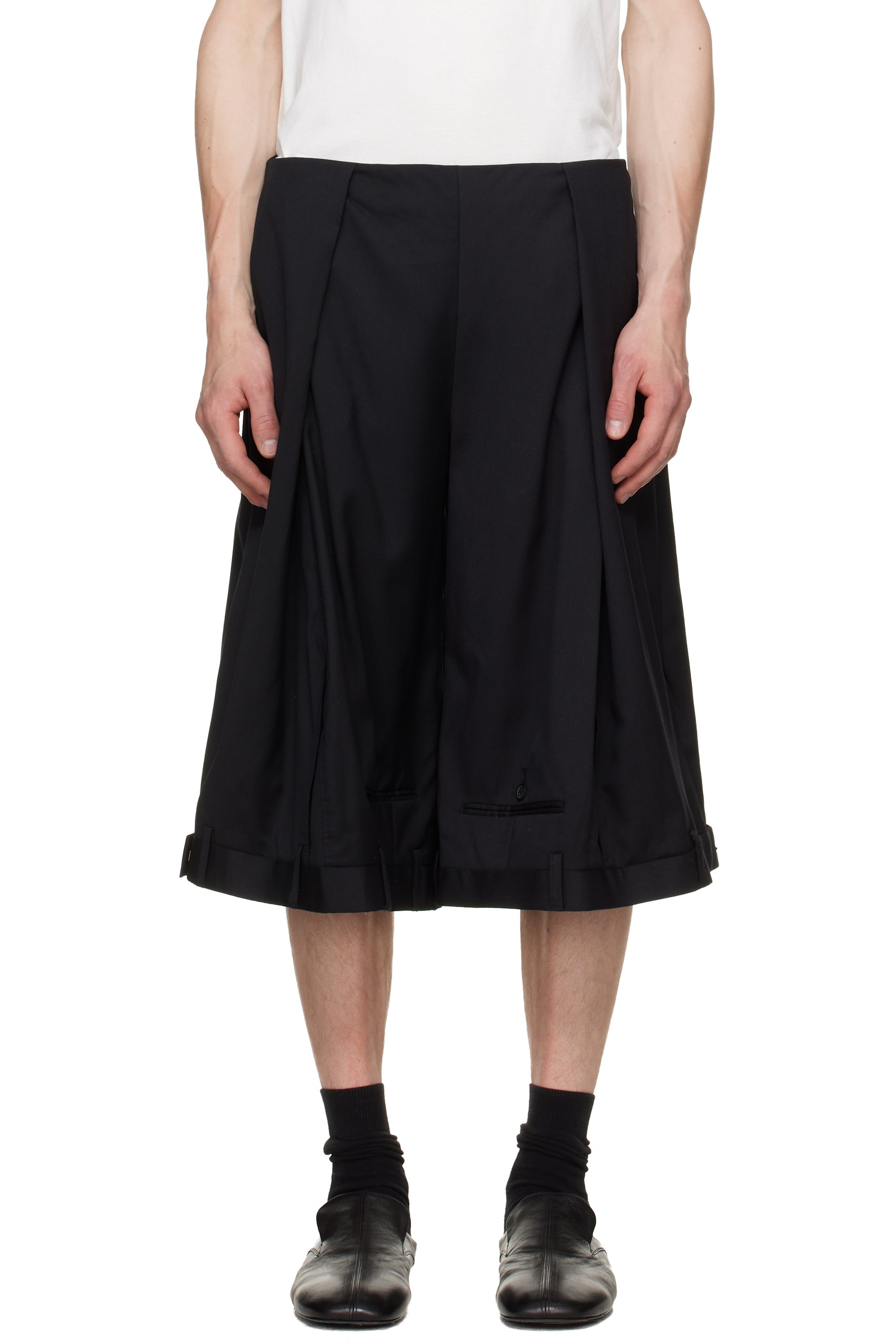 HODAKOVA - ブラック Upside Down Trouser ショートパンツ