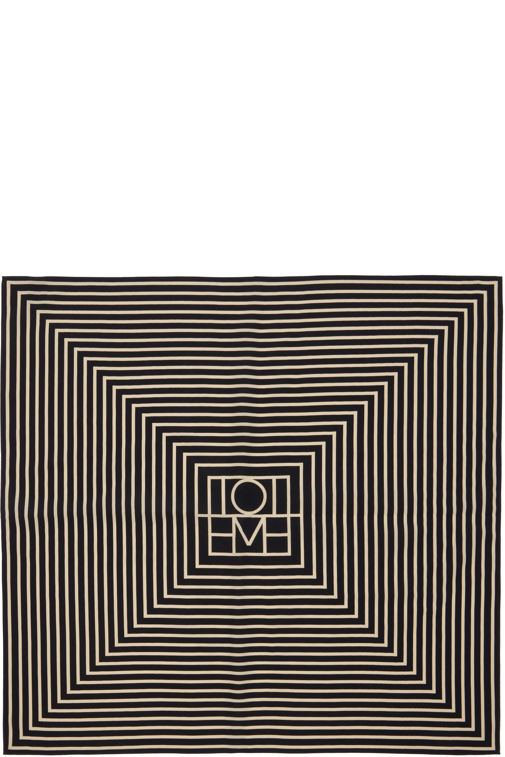 TOTEME - Foulard noir et blanc cassé en soie à monogramme