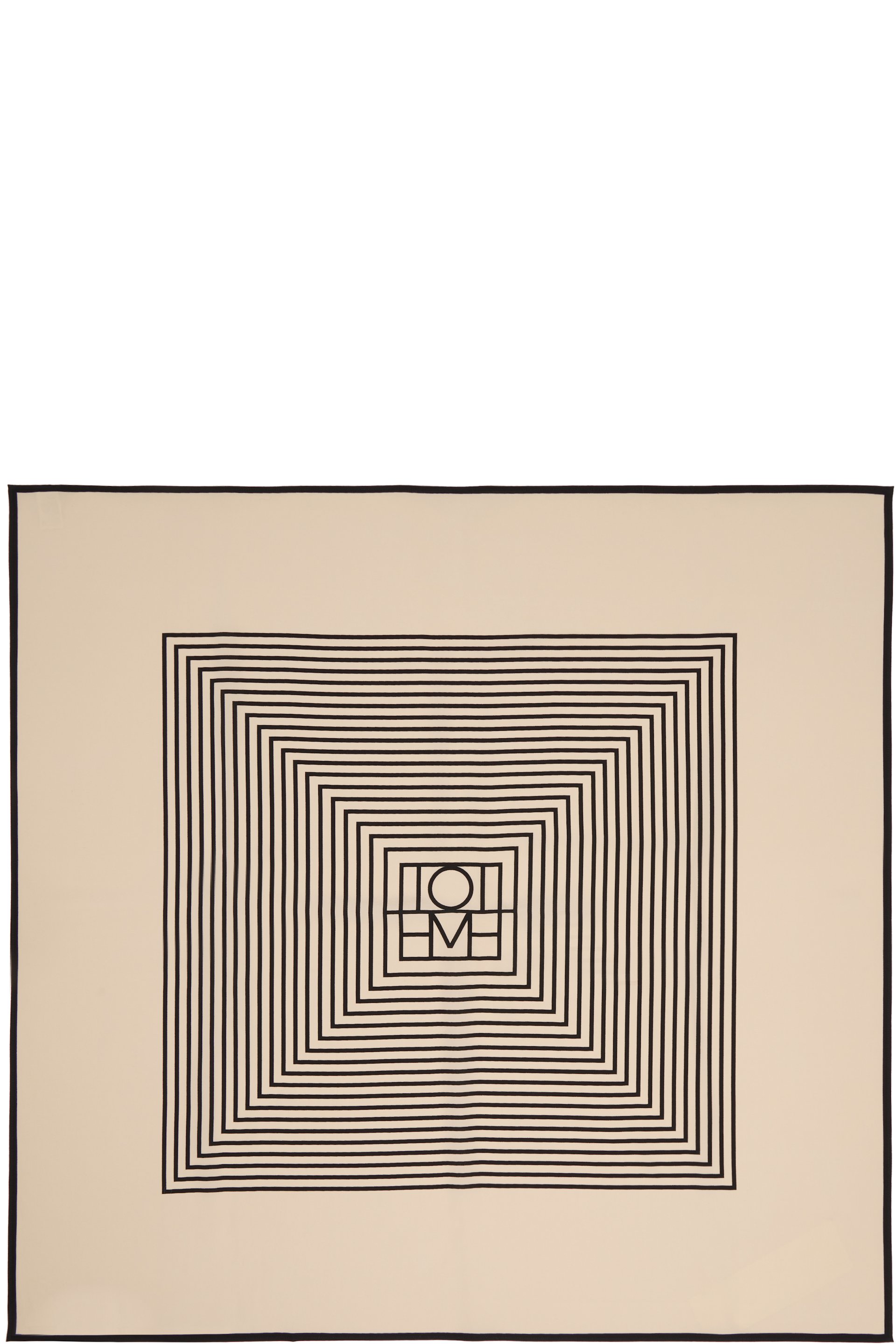 TOTEME - Foulard beige en soie à monogramme