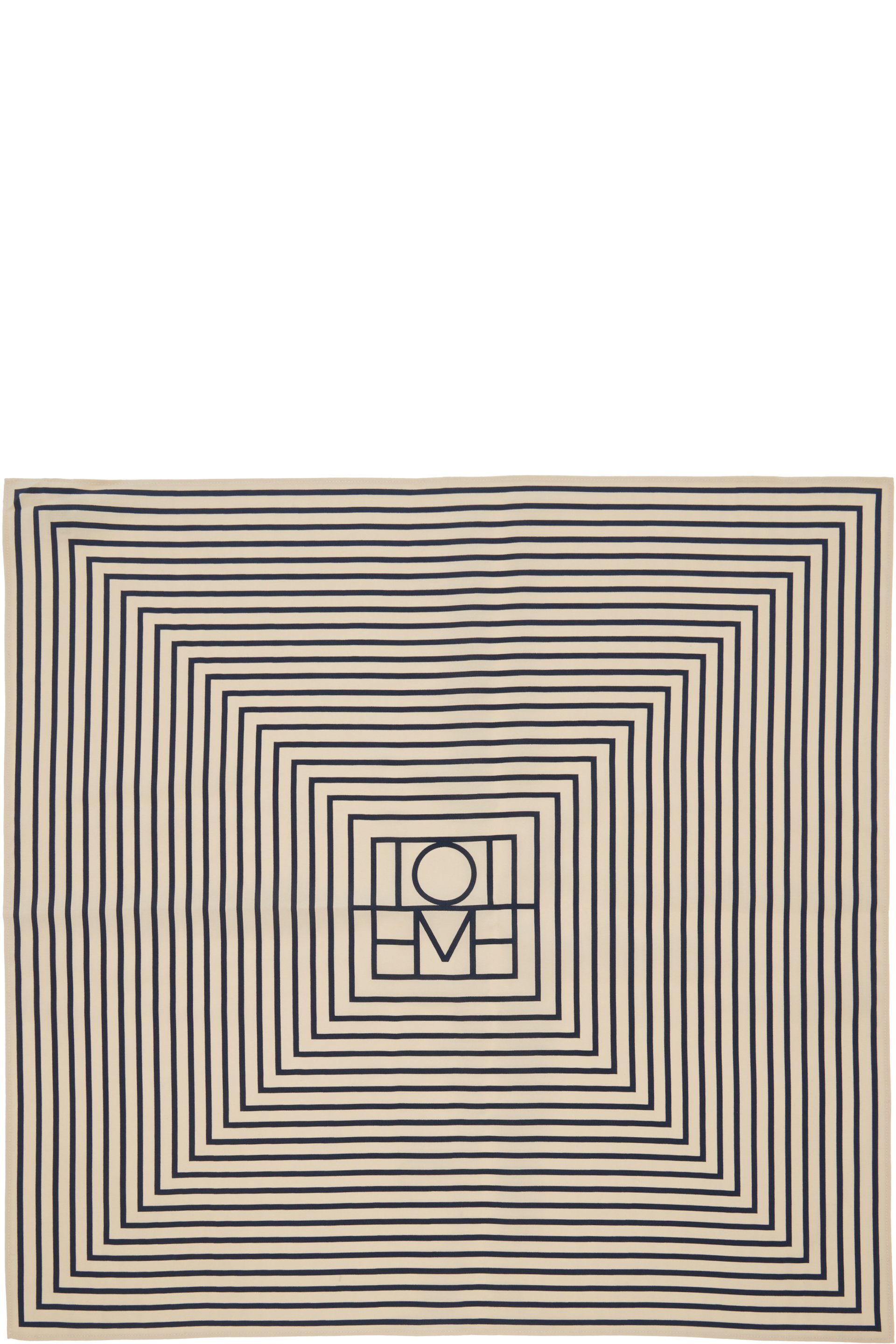 TOTEME - Foulard blanc cassé et noir en soie à monogramme