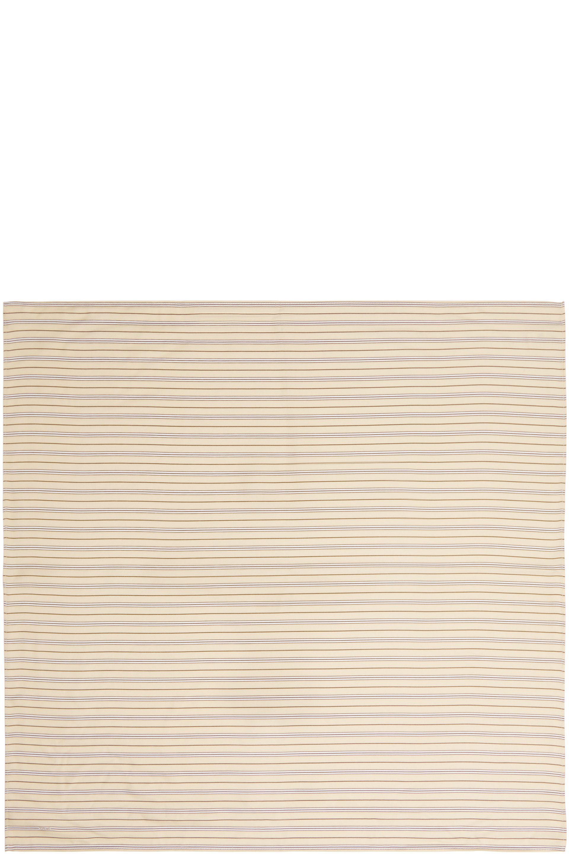 TOTEME - Foulard beige et brun en soie à rayures
