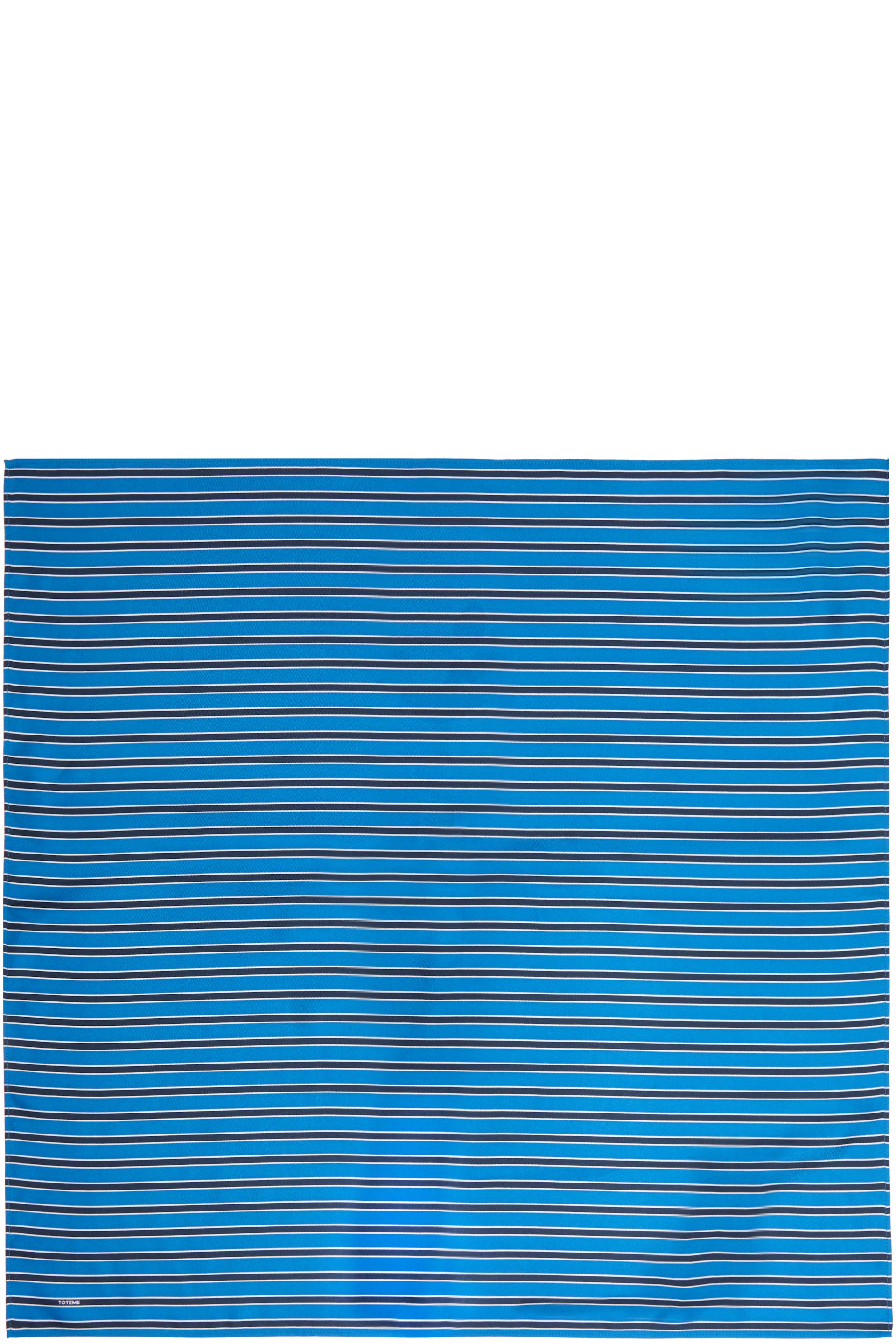 TOTEME - Foulard bleu et bleu marine en soie à rayures