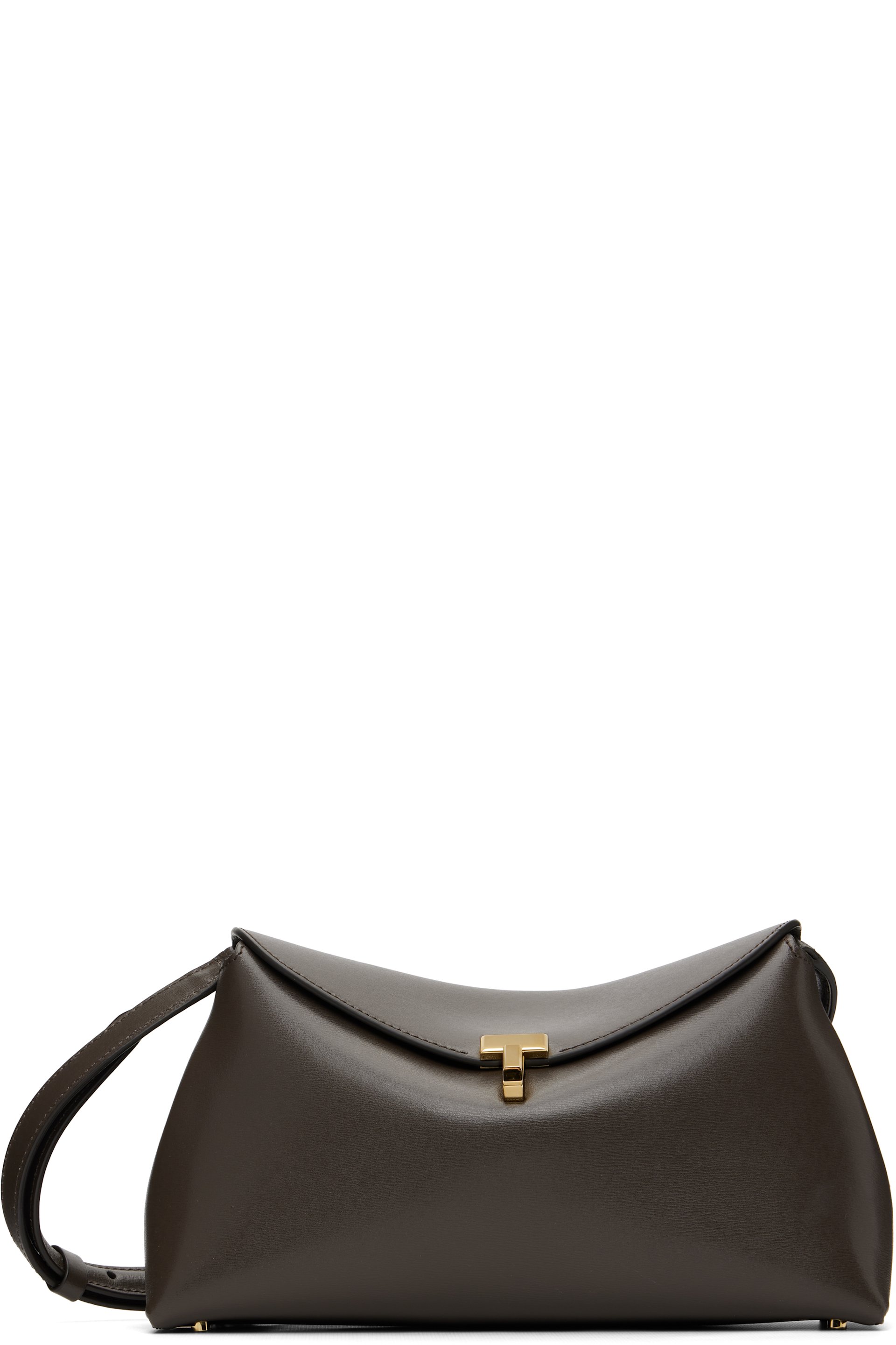 TOTEME - Brown T-Lock Leather Clutch