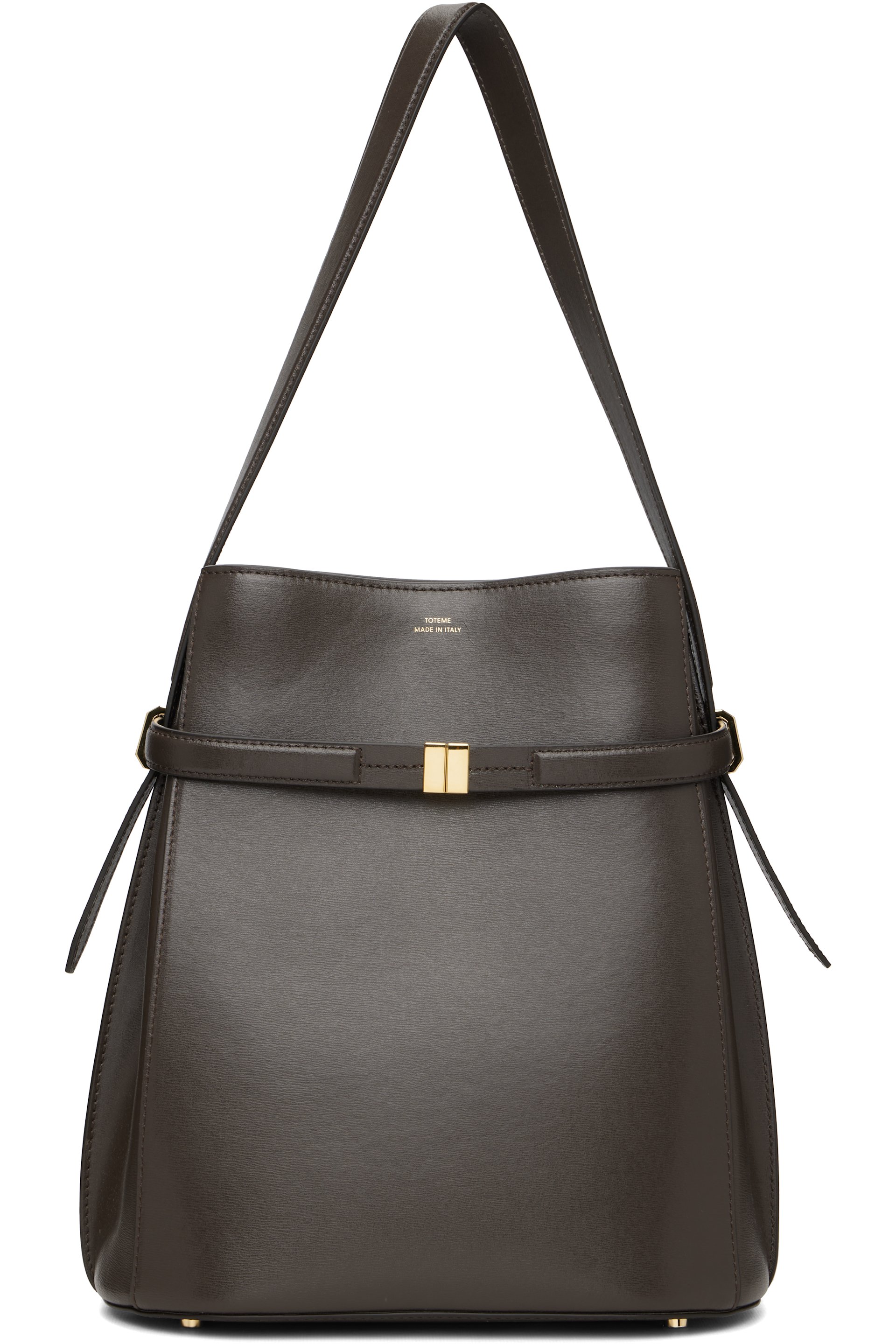 TOTEME - Sac seau brun en cuir à sangle de style ceinture
