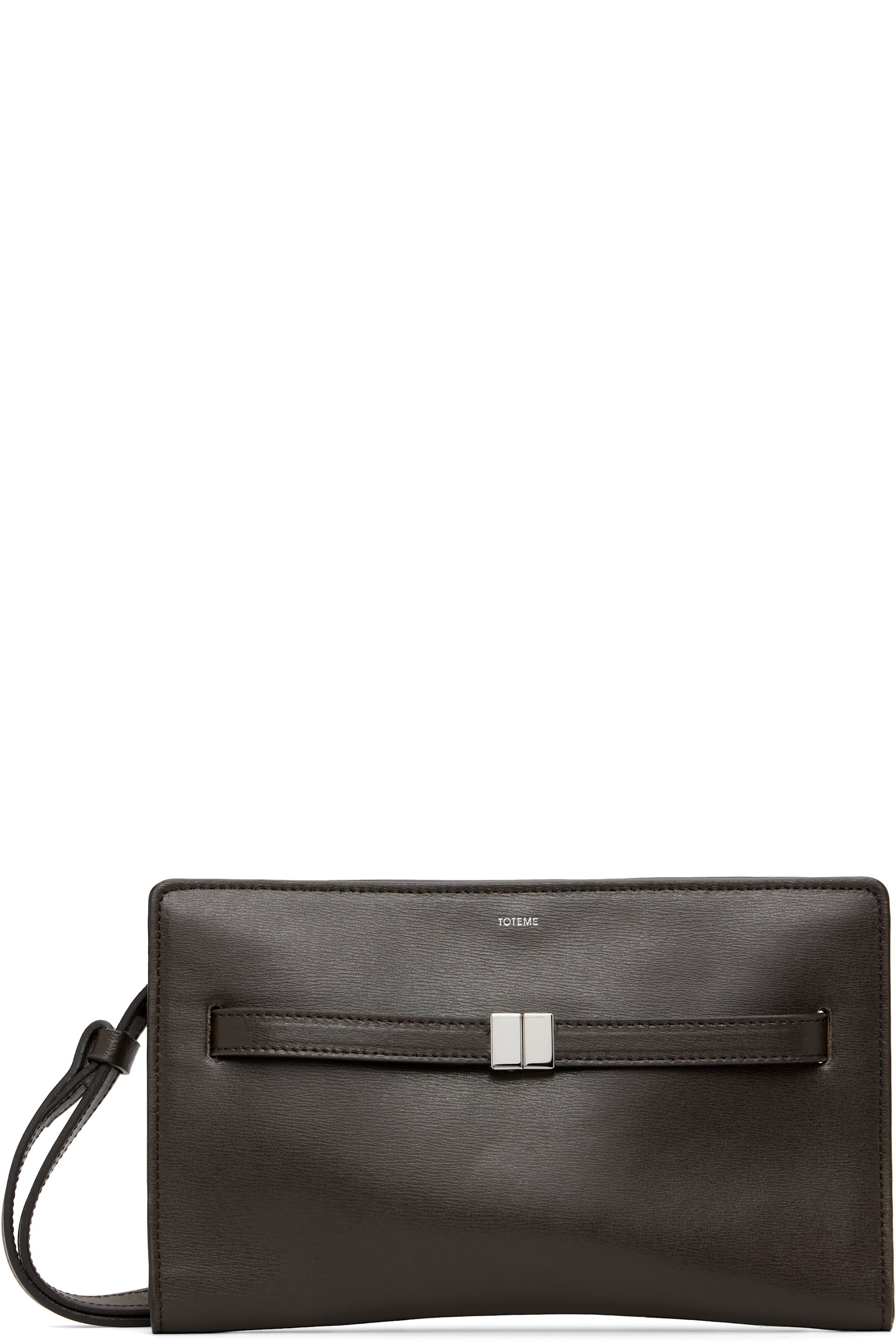 TOTEME - Sac à bandoulière brun en cuir à bride style ceinture