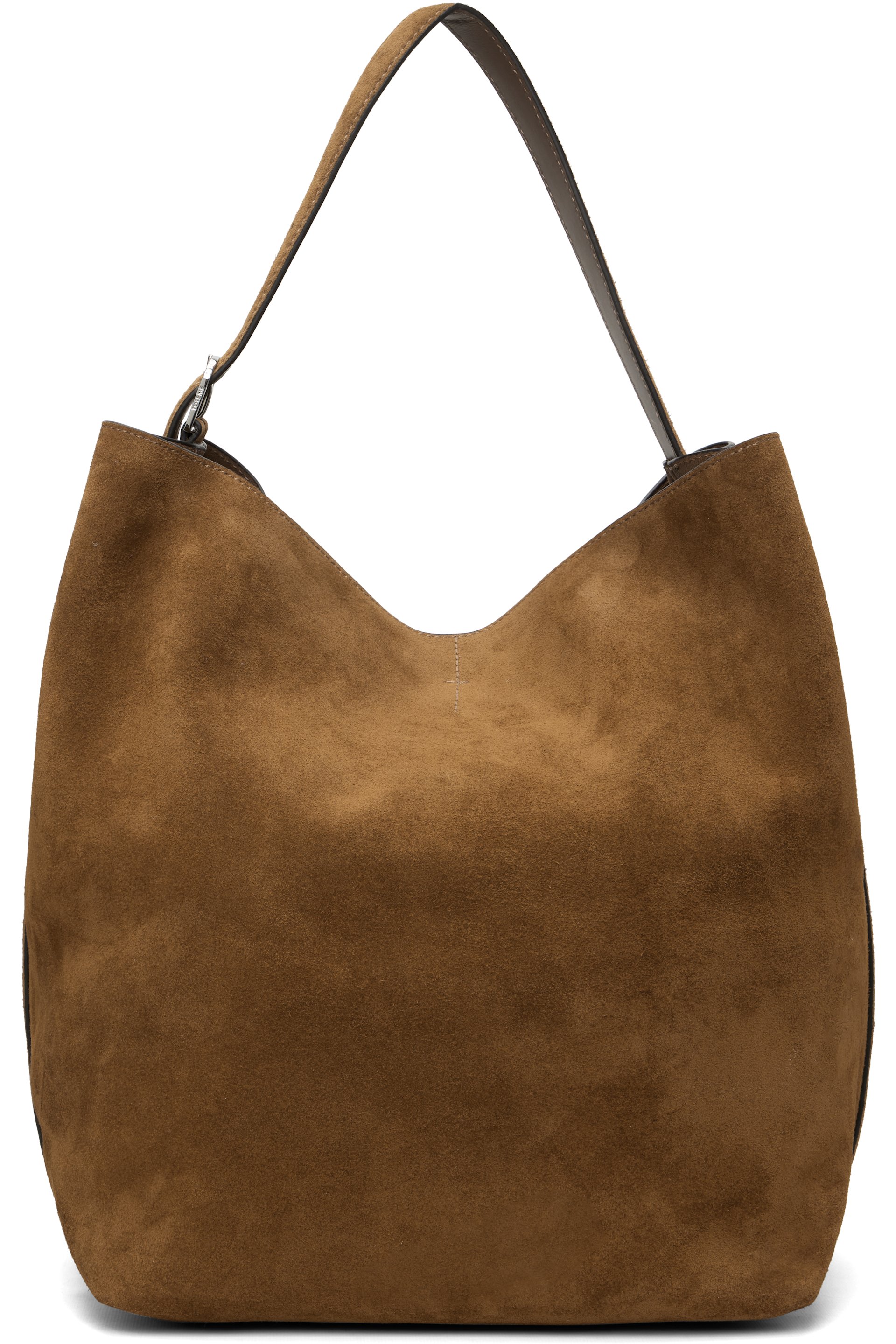 TOTEME - Cabas brun en suède à anse de style ceinture