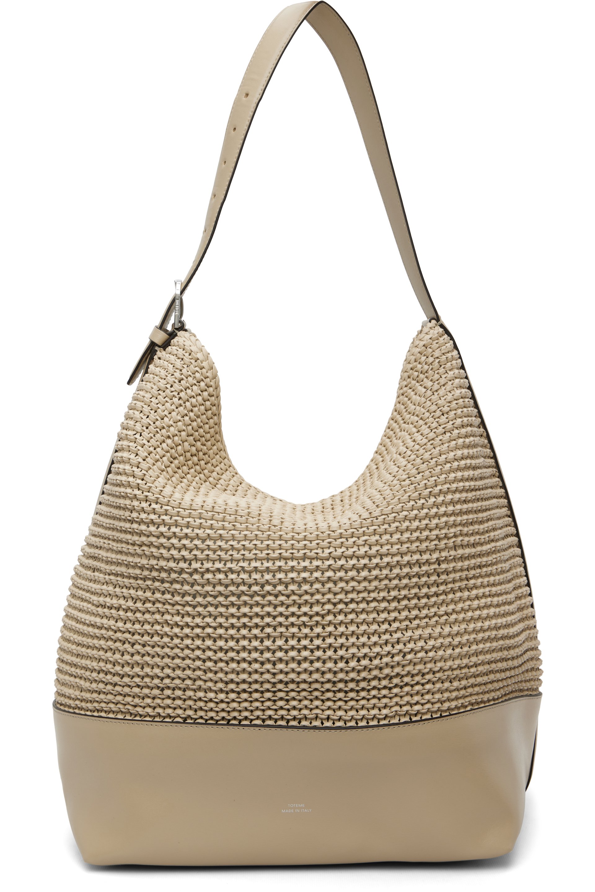 TOTEME - Cabas taupe en cuir tissé