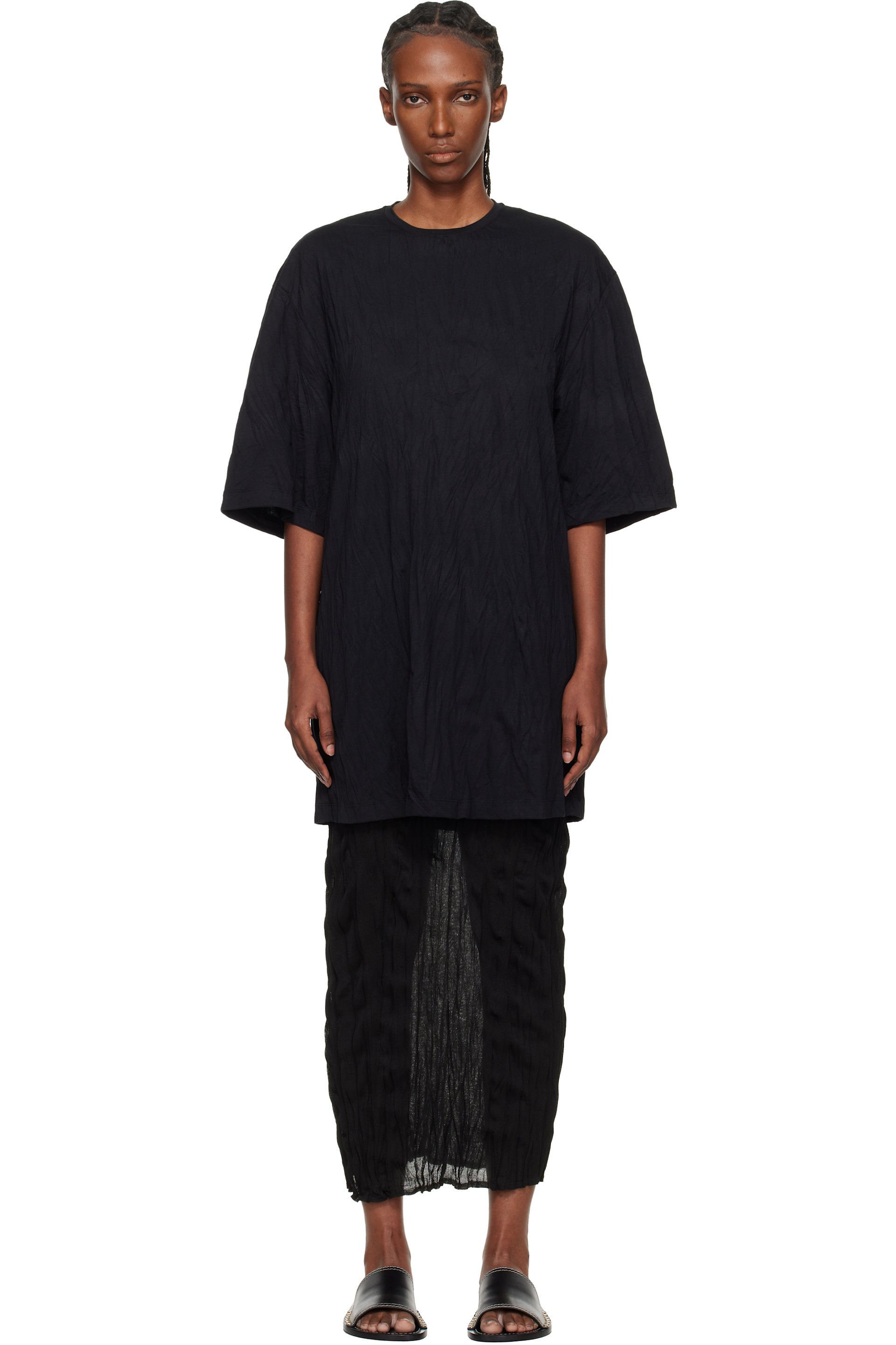 TOTEME - Robe t-shirt courte décontractée noire