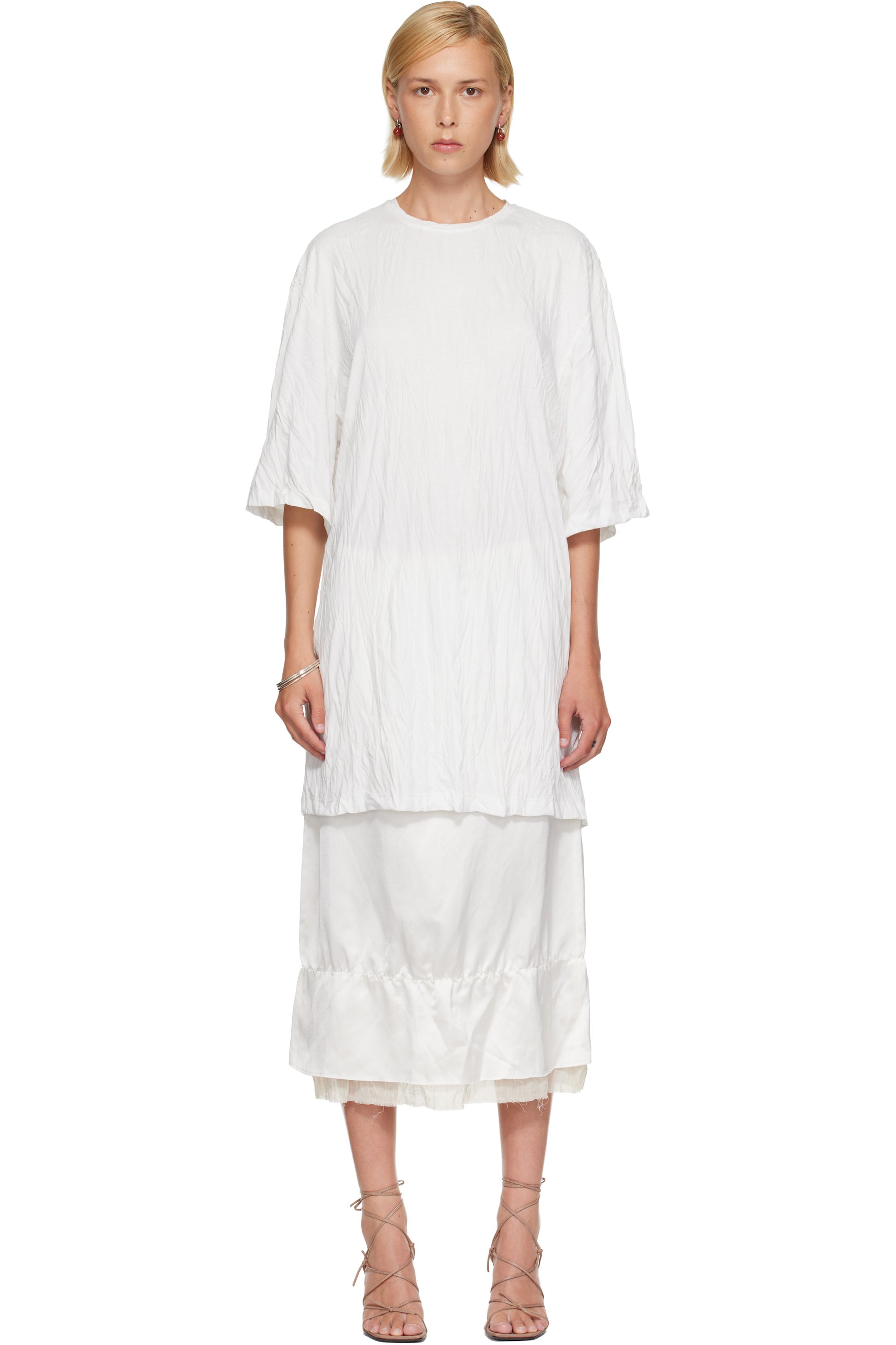 TOTEME - Robe t-shirt courte décontractée blanche