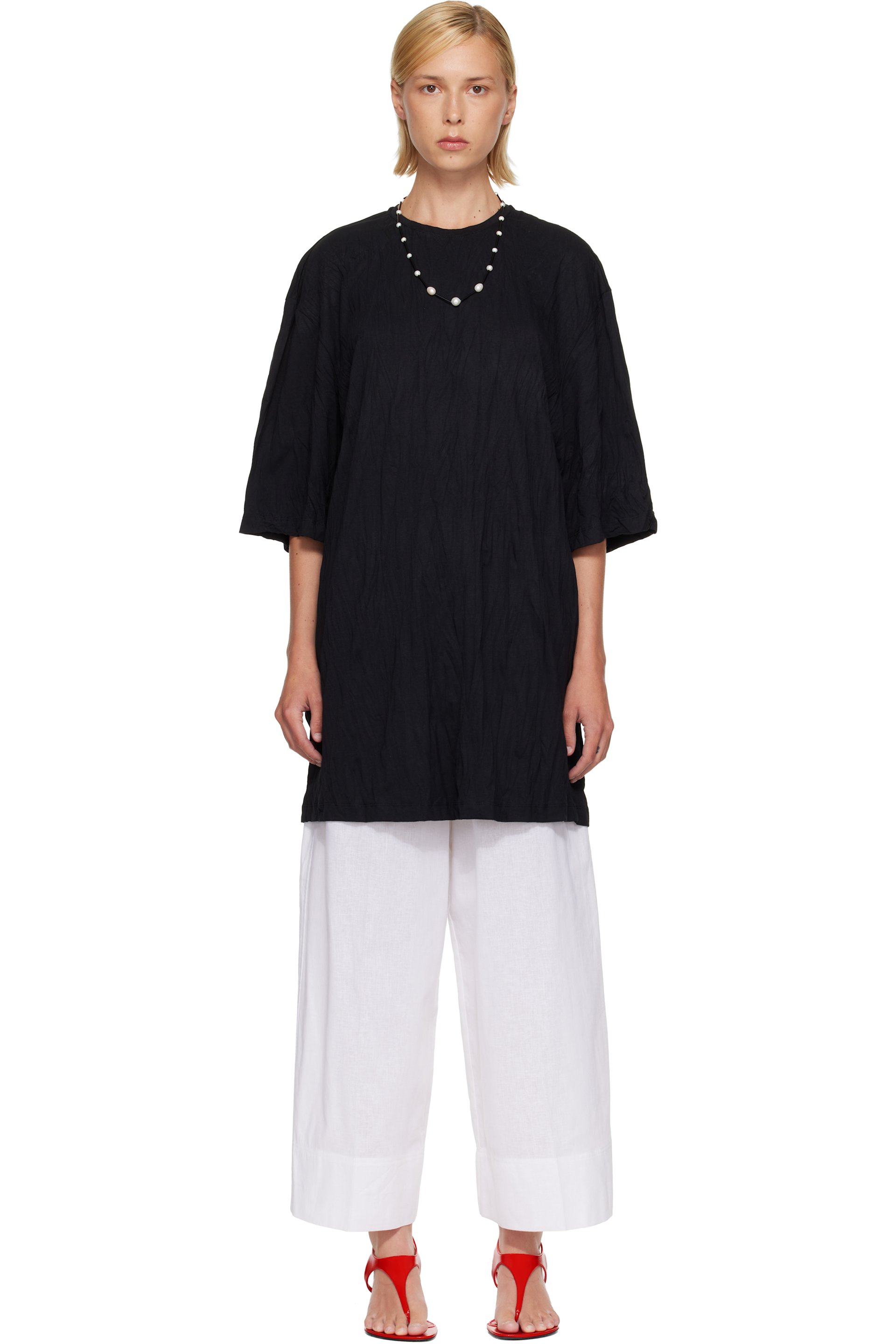 TOTEME - Robe t-shirt courte décontractée noire