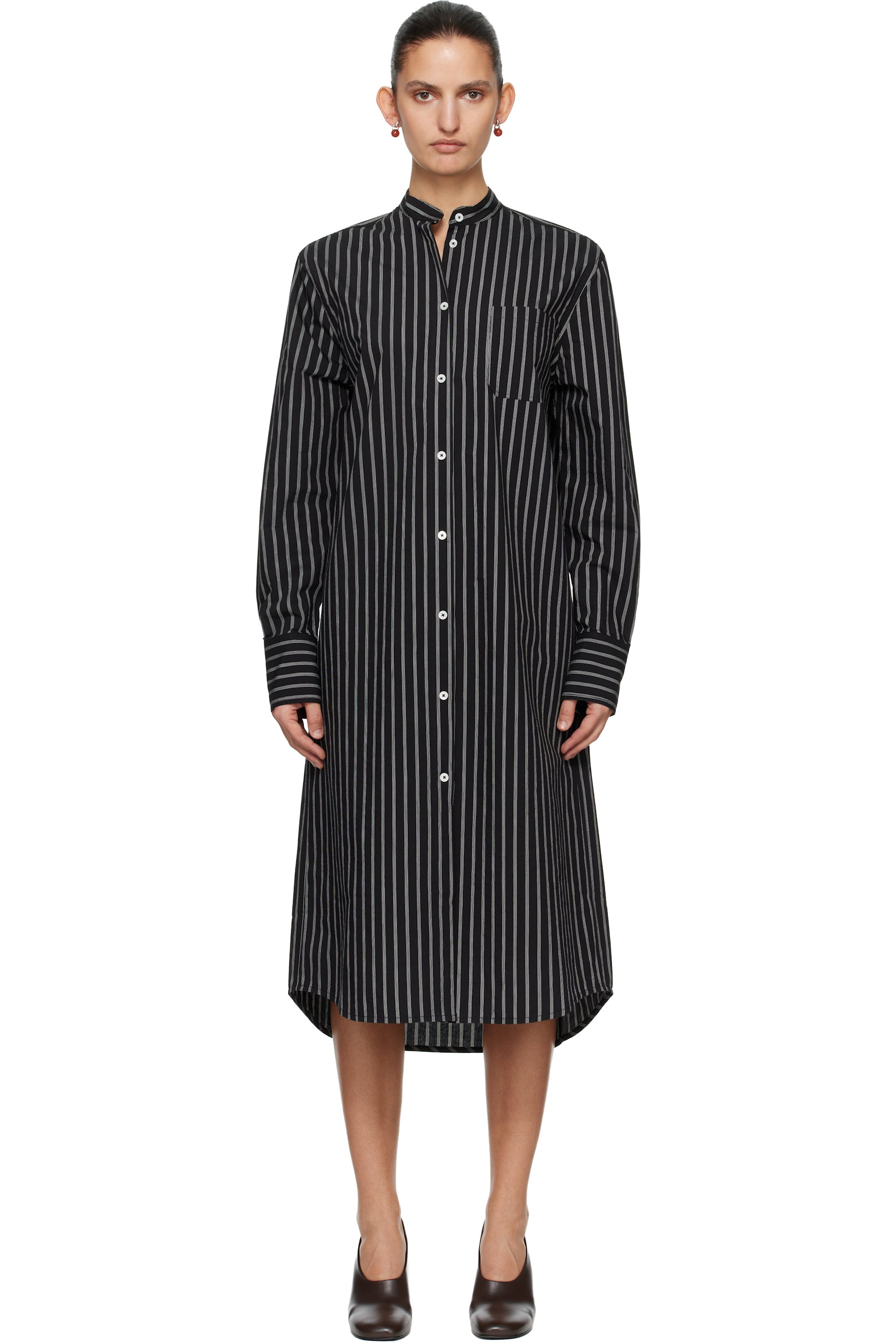 TOTEME - ブラック Striped Summer Tunic ミディアムワンピース