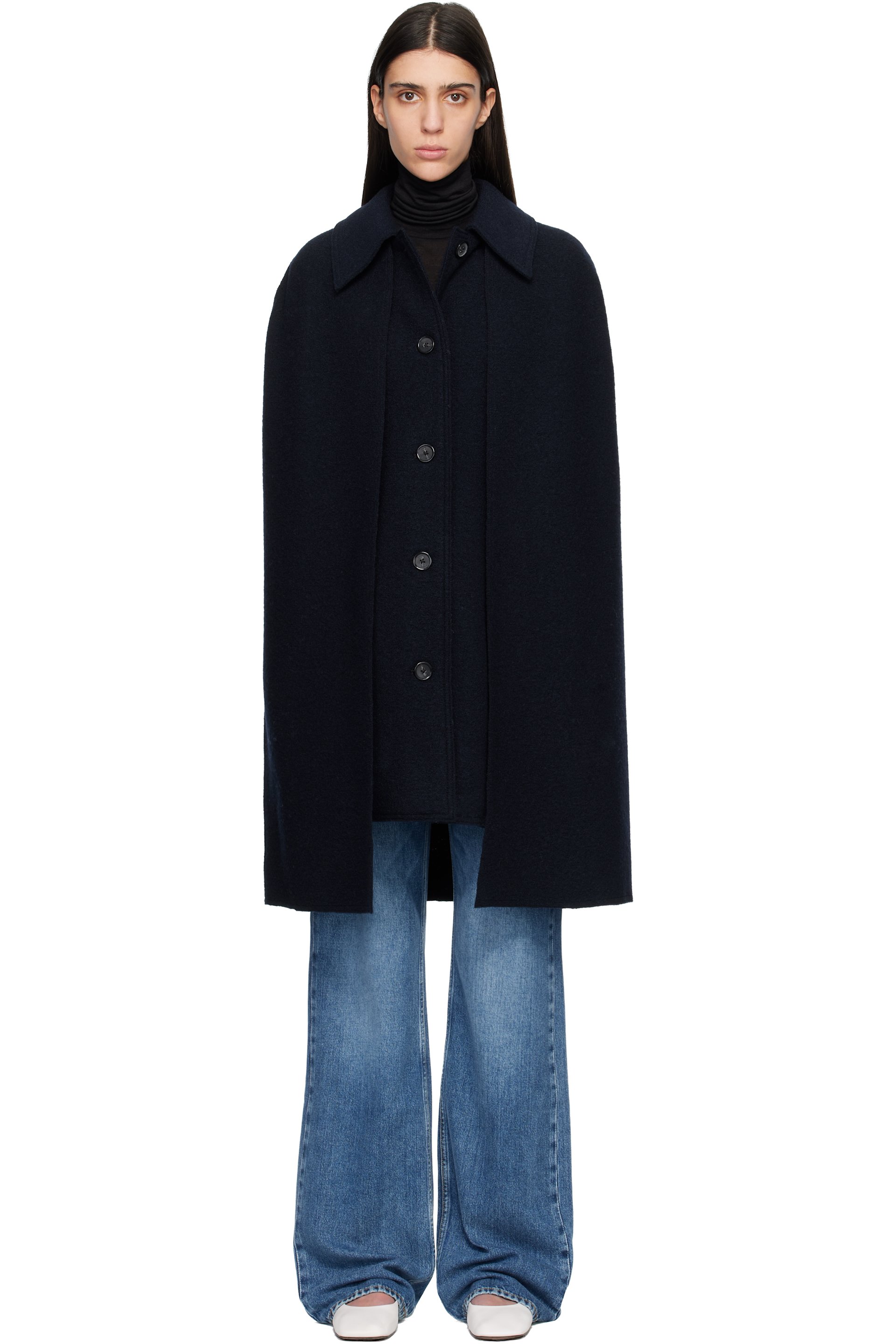 TOTEME - Navy Cape Coat