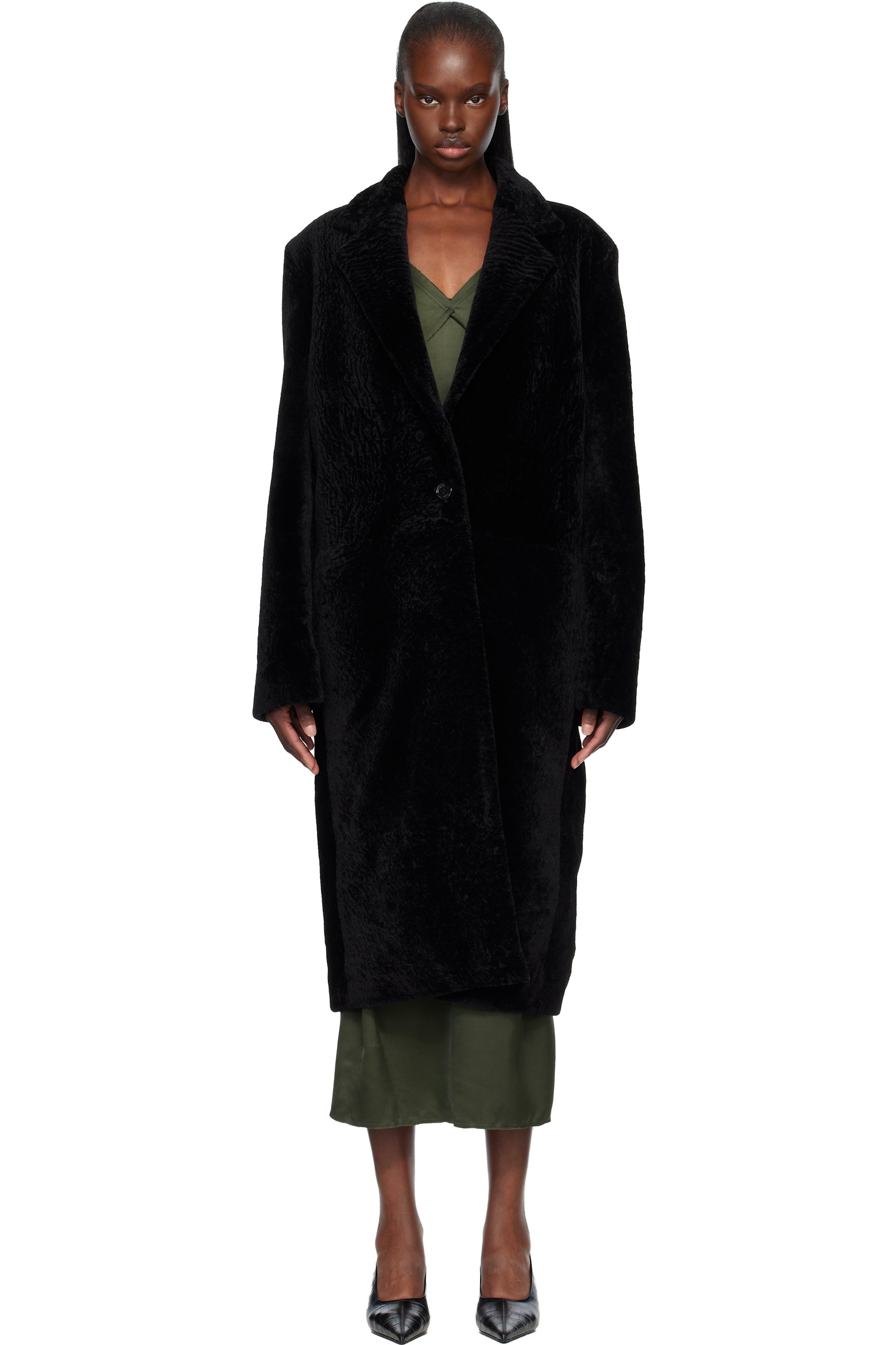 TOTEME - Black Classic Shearling Coat