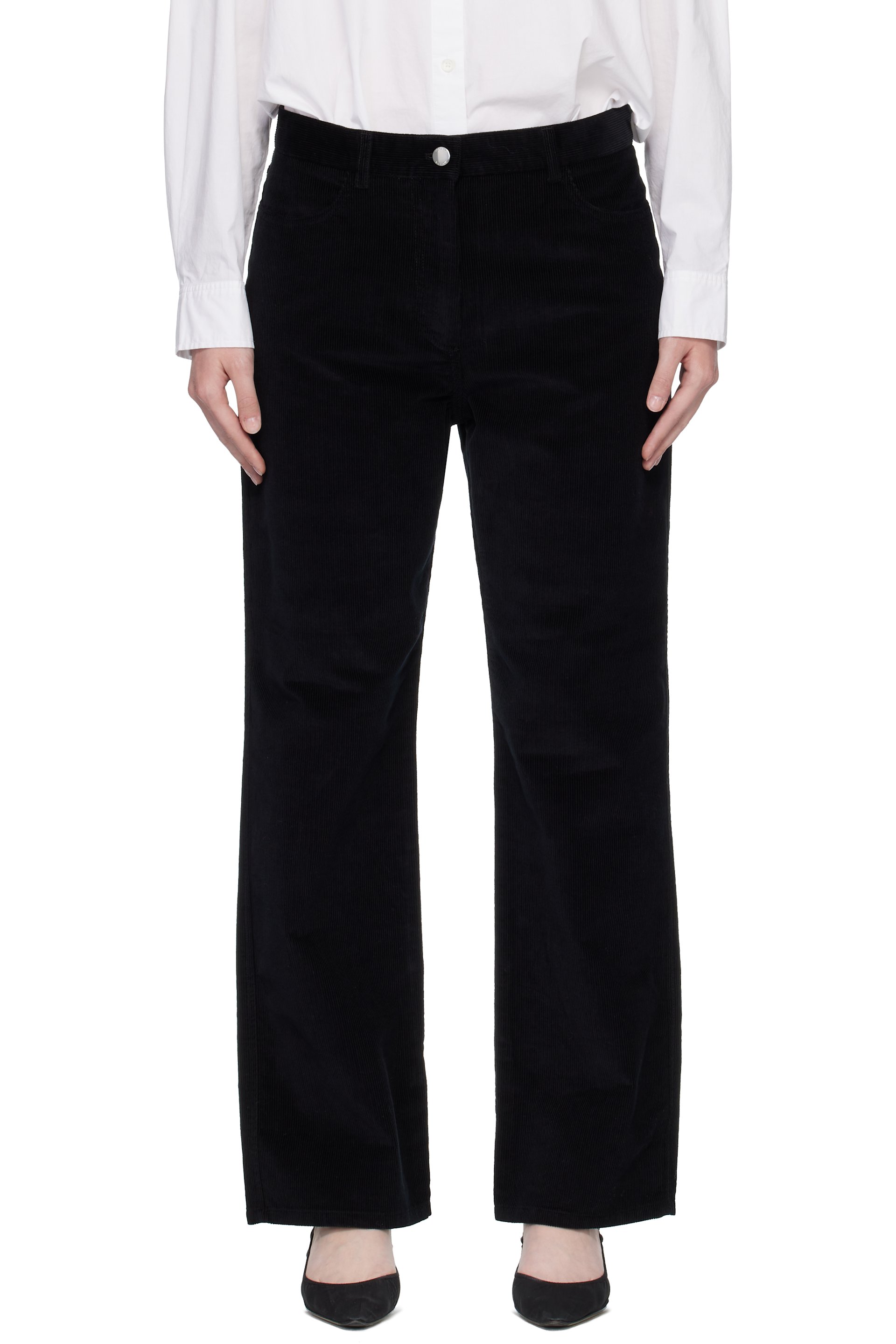 TOTEME - Pantalon droit noir en velours côtelé