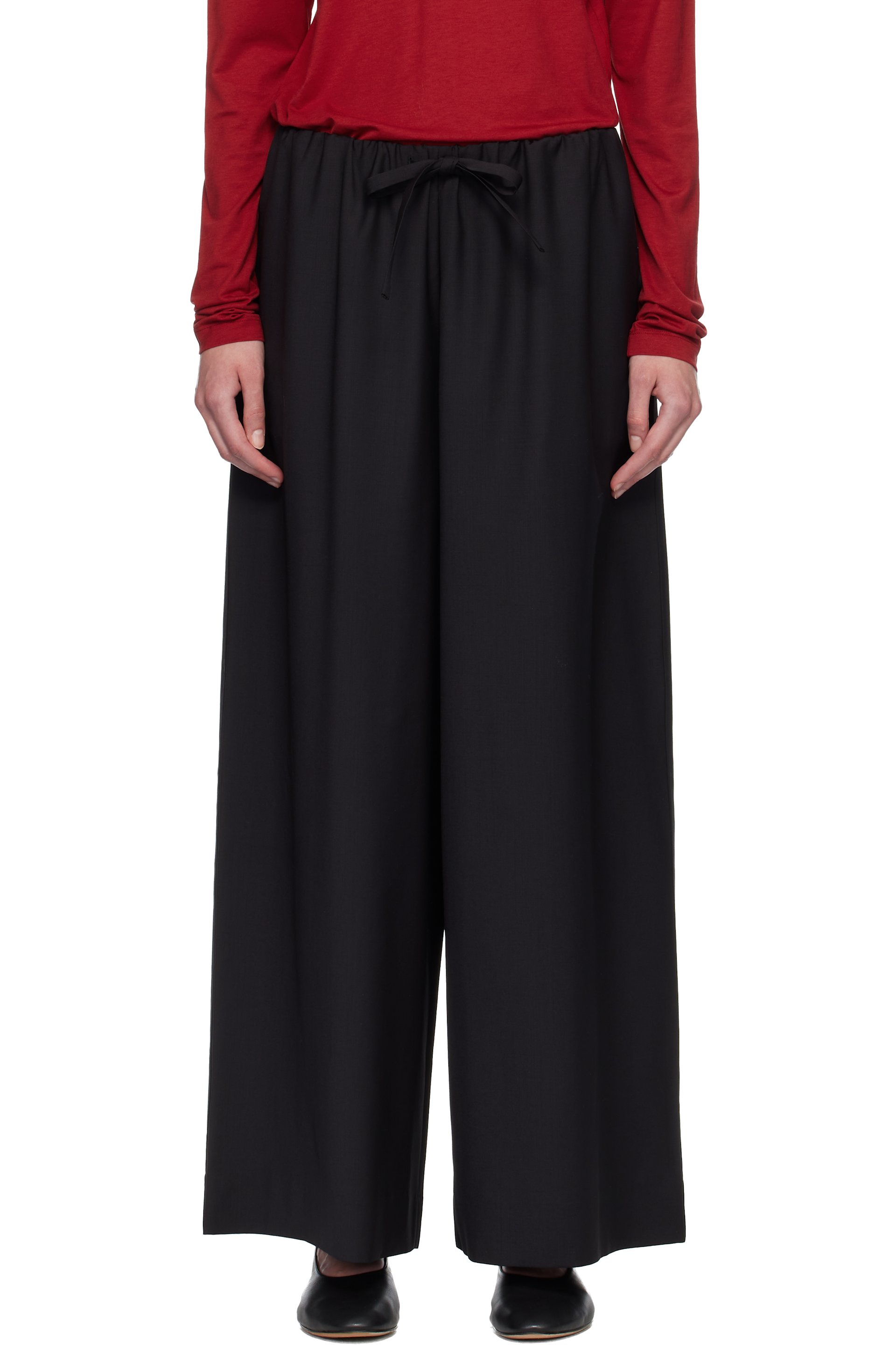 TOTEME - Pantalon noir à cordon coulissant