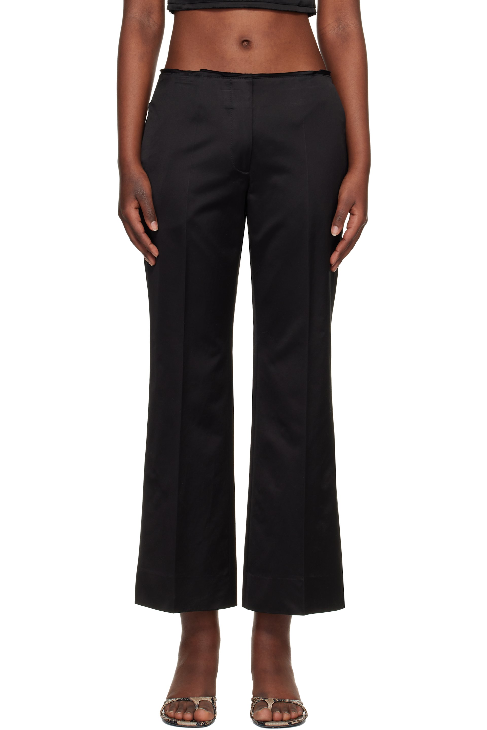 TOTEME - Pantalon évasé noir à bord brut