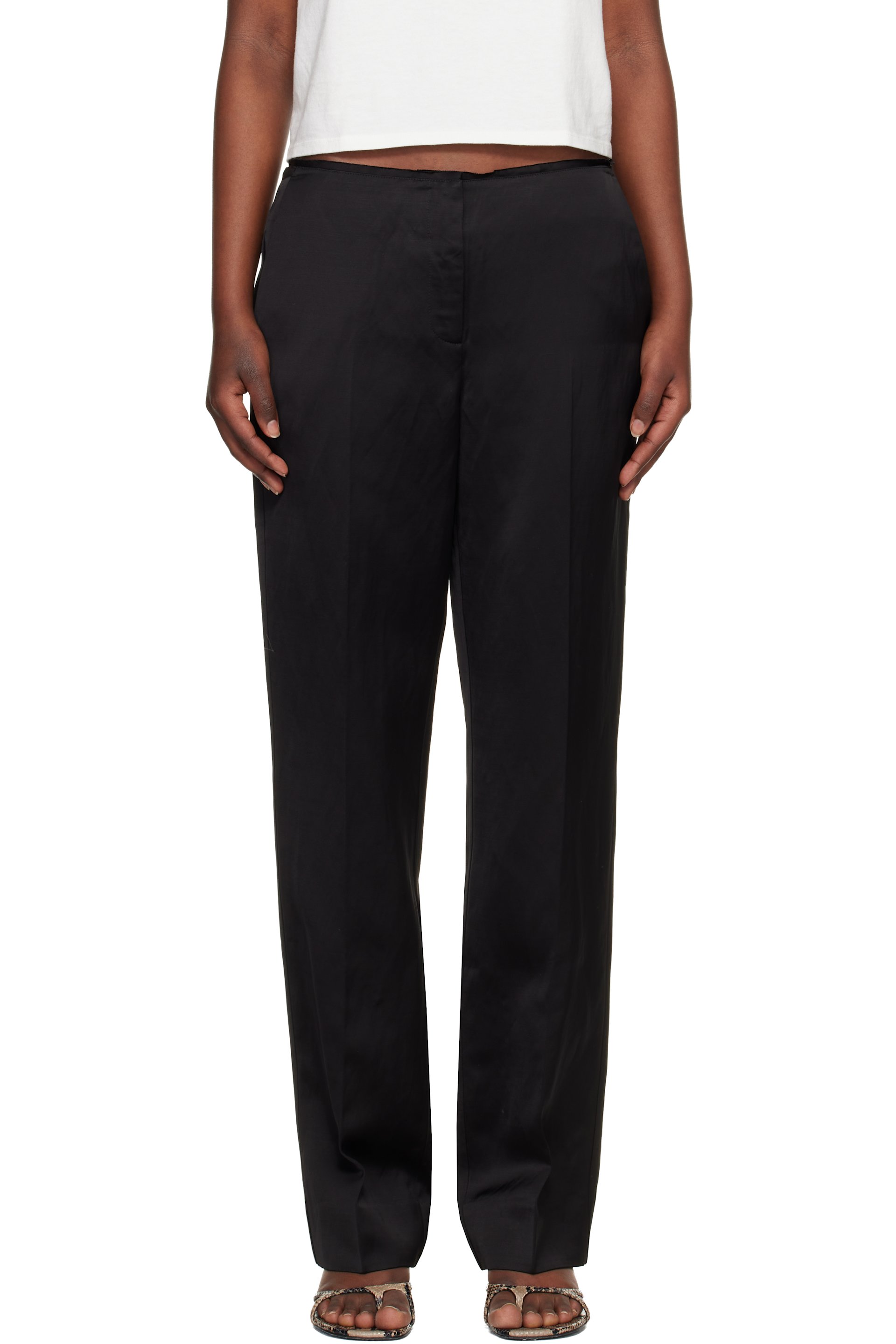 TOTEME - Pantalon noir à bord brut