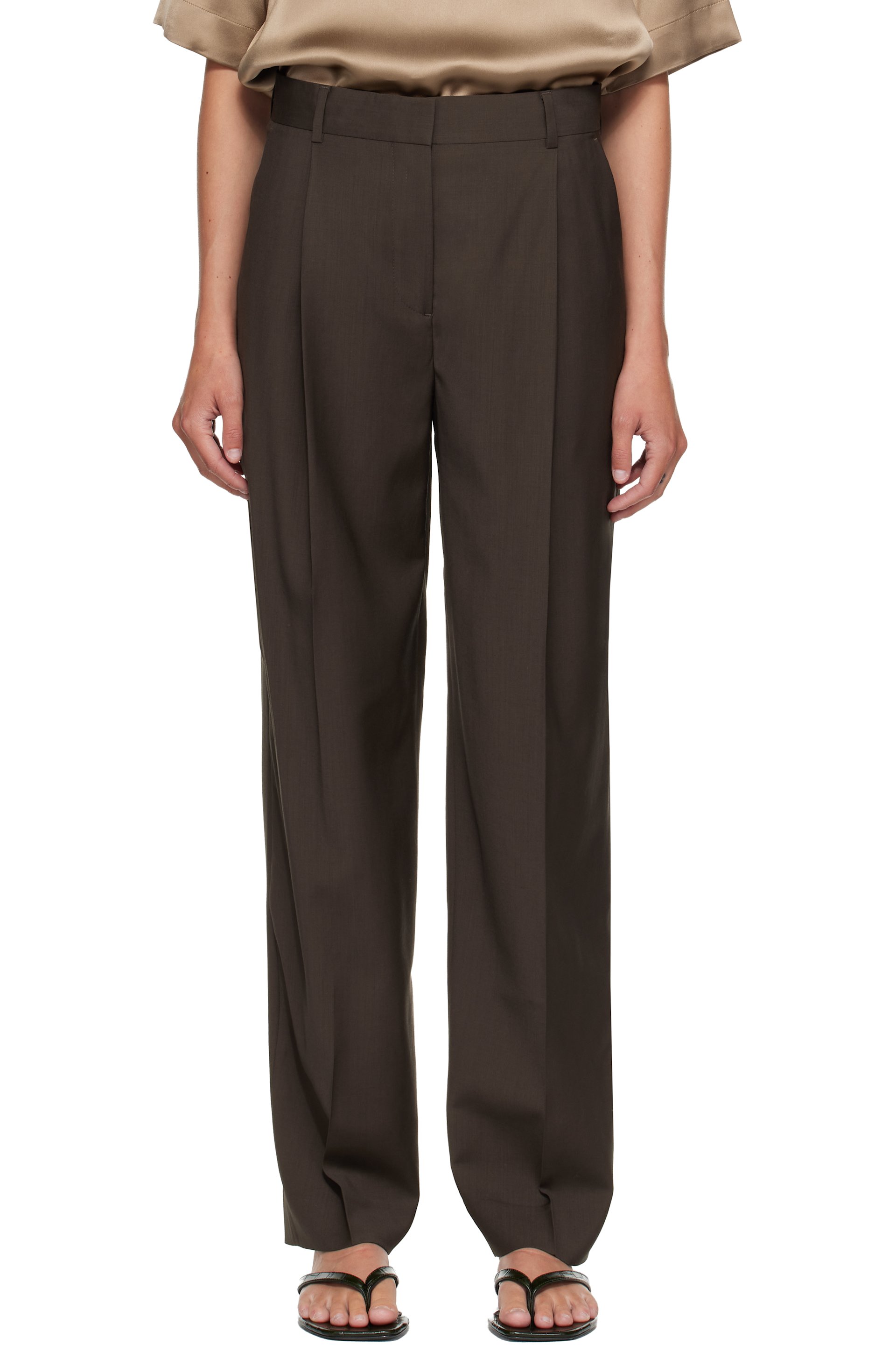 TOTEME - Taupe Pleat Trousers