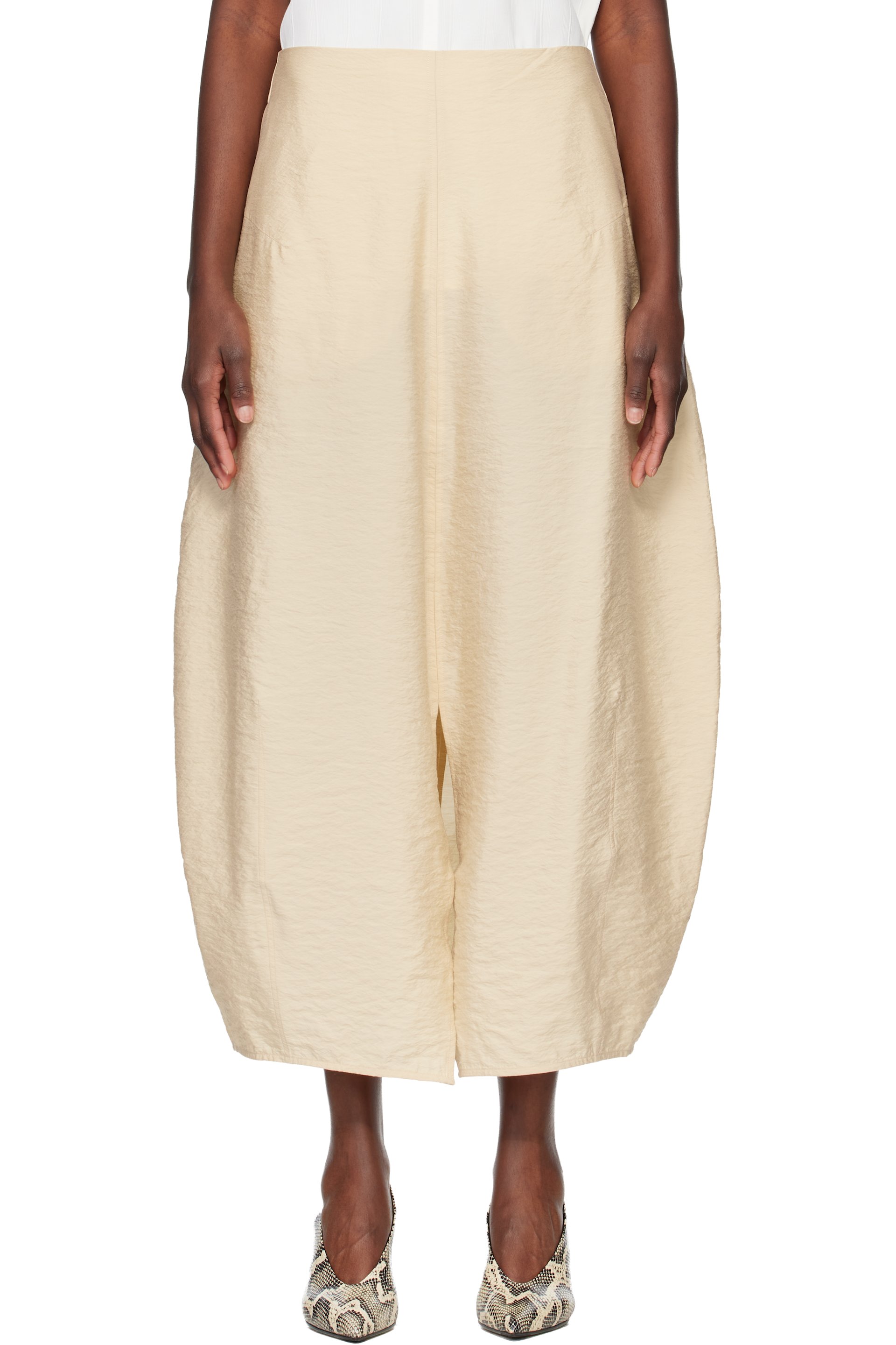 TOTEME - Jupe parachute longue beige
