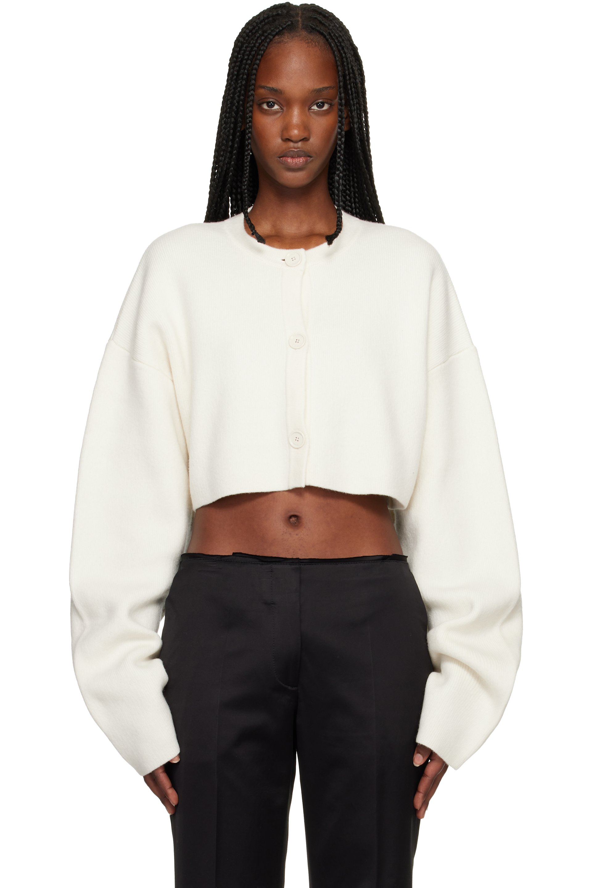 TOTEME - Cardigan écourté surdimensionné blanc cassé