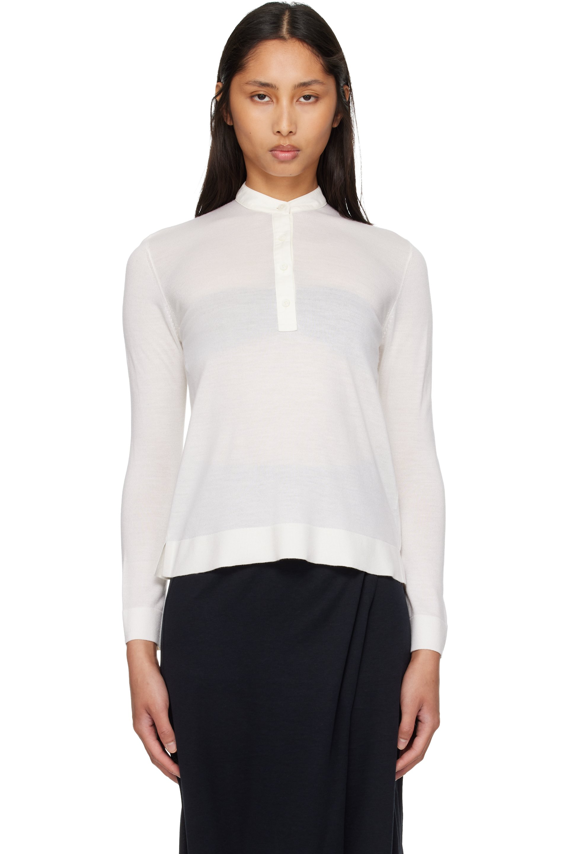 TOTEME: Off-White Wool Silk Knit Sweater | SSENSE