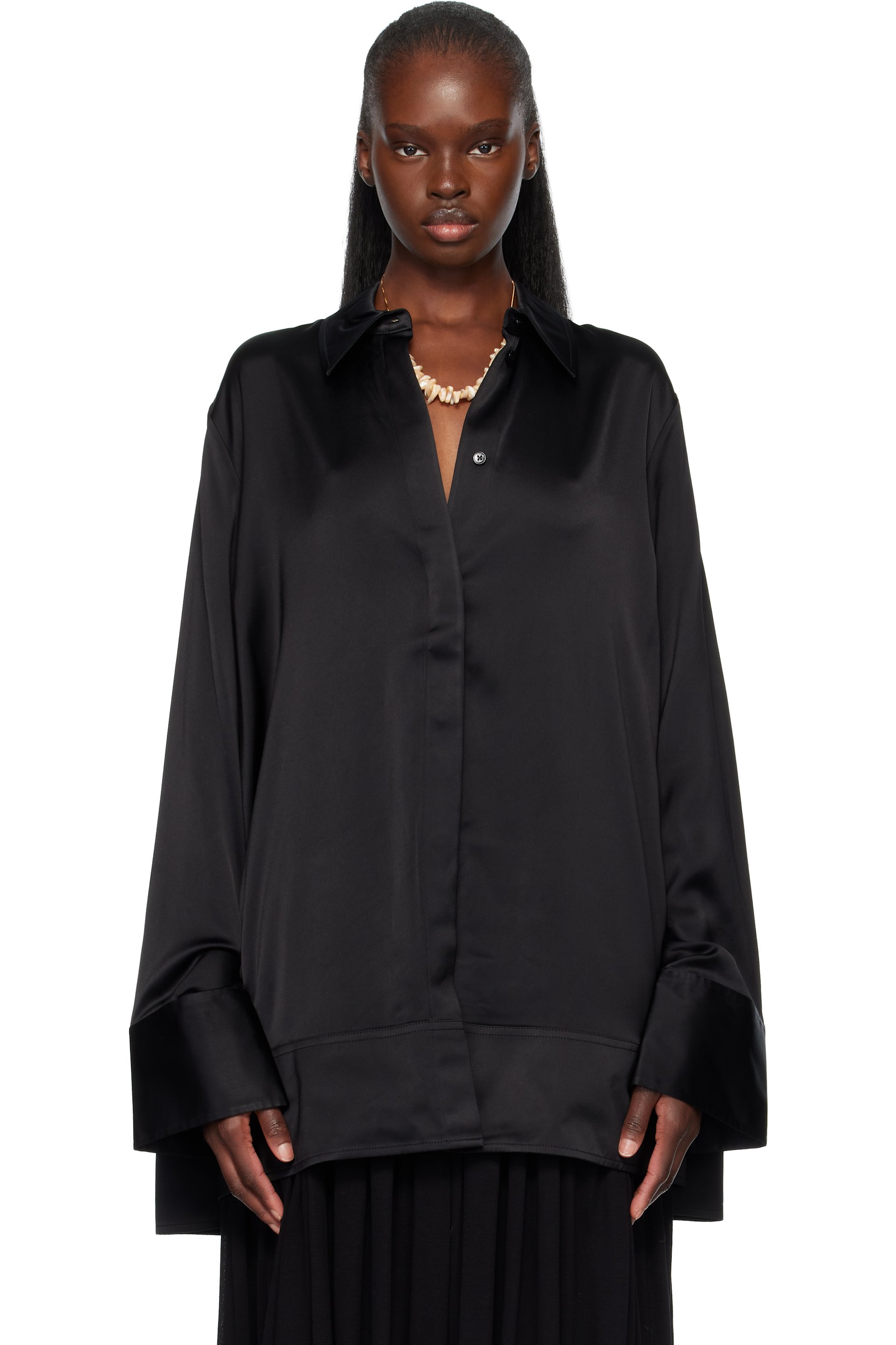 TOTEME - Black Soft Tuxedo Shirt