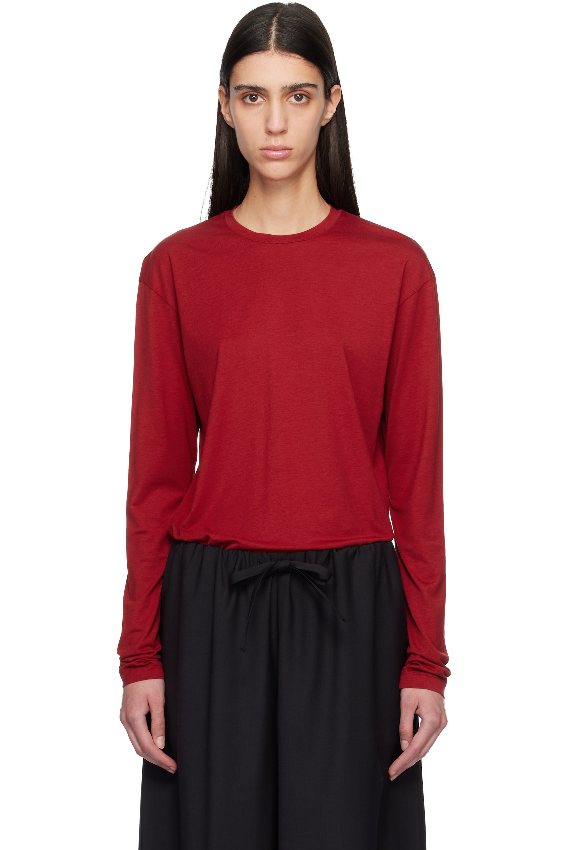 TOTEME - T-shirt à manches longues rouge