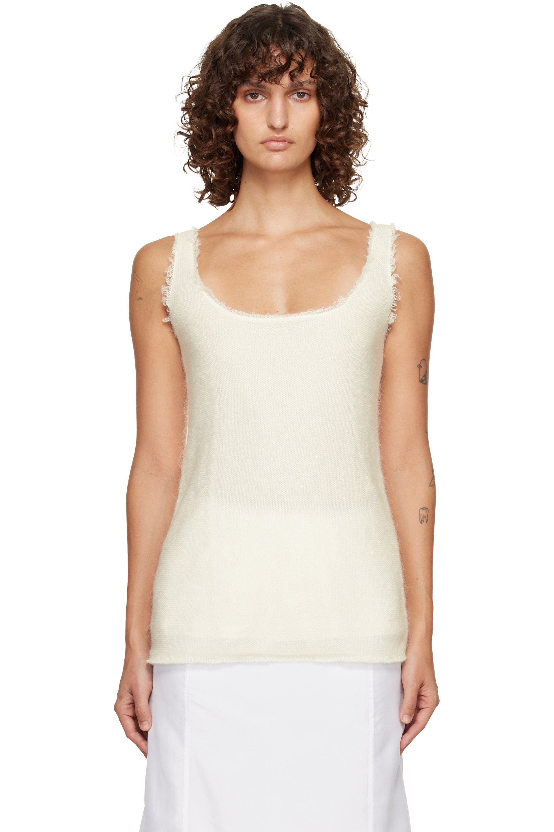 TOTEME - Débardeur blanc cassé en tricot de mohair