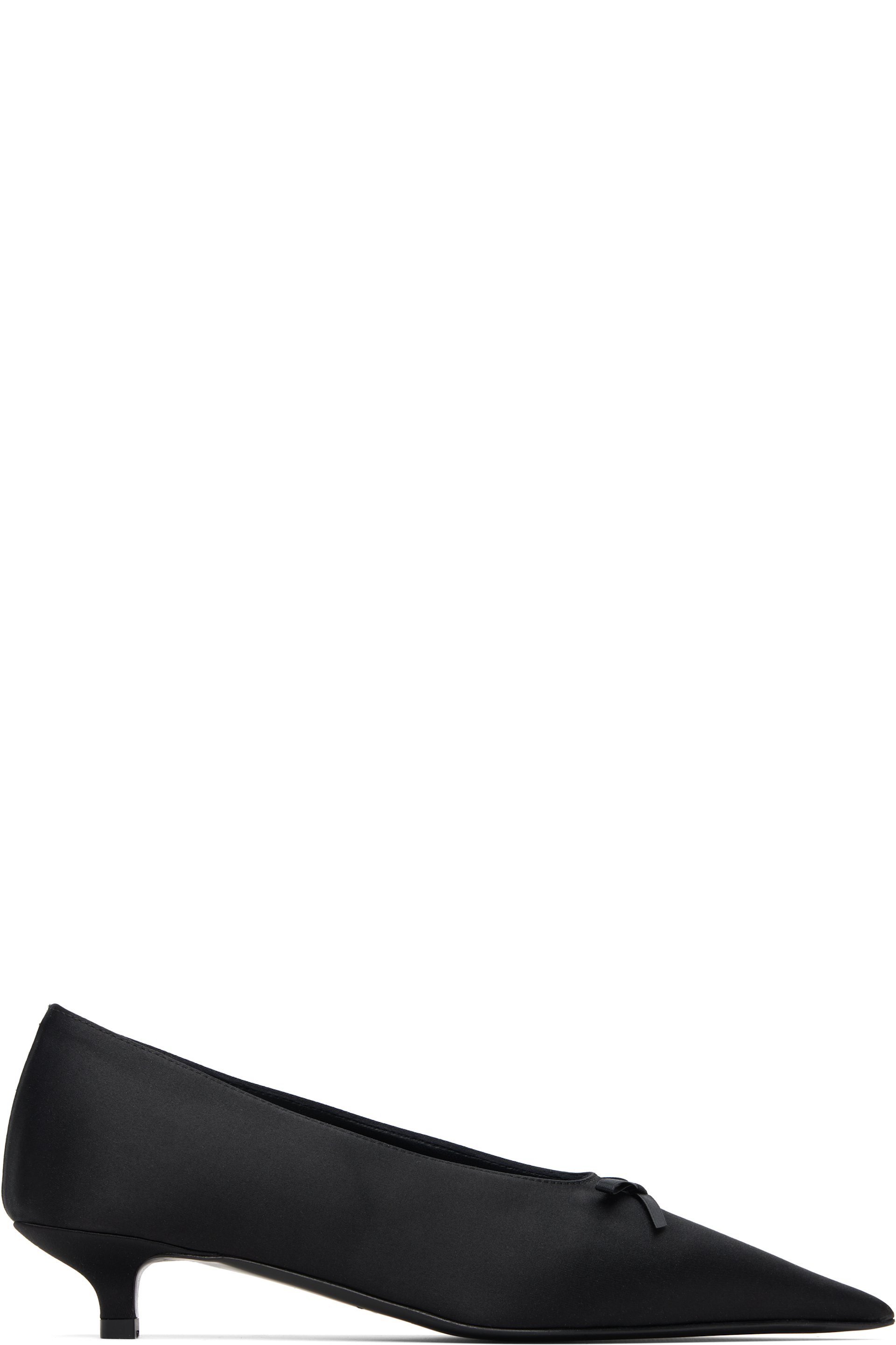 Black Bow Satin Kitten Heels by TOTEME on Sale Black Bow Satin Kitten Heels by TOTEME on Sale