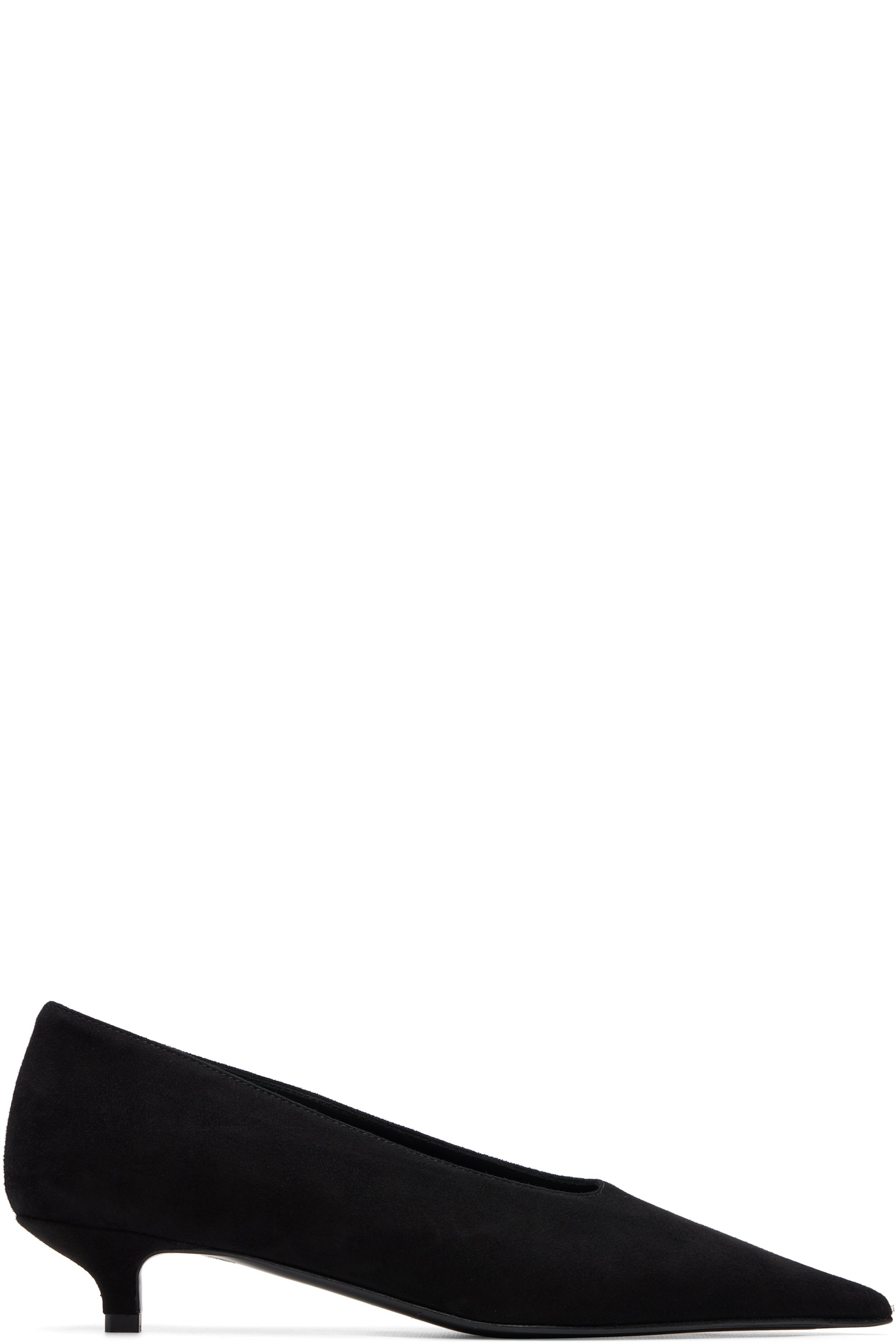 TOTEME - Black Sharp Suede Kitten Heels