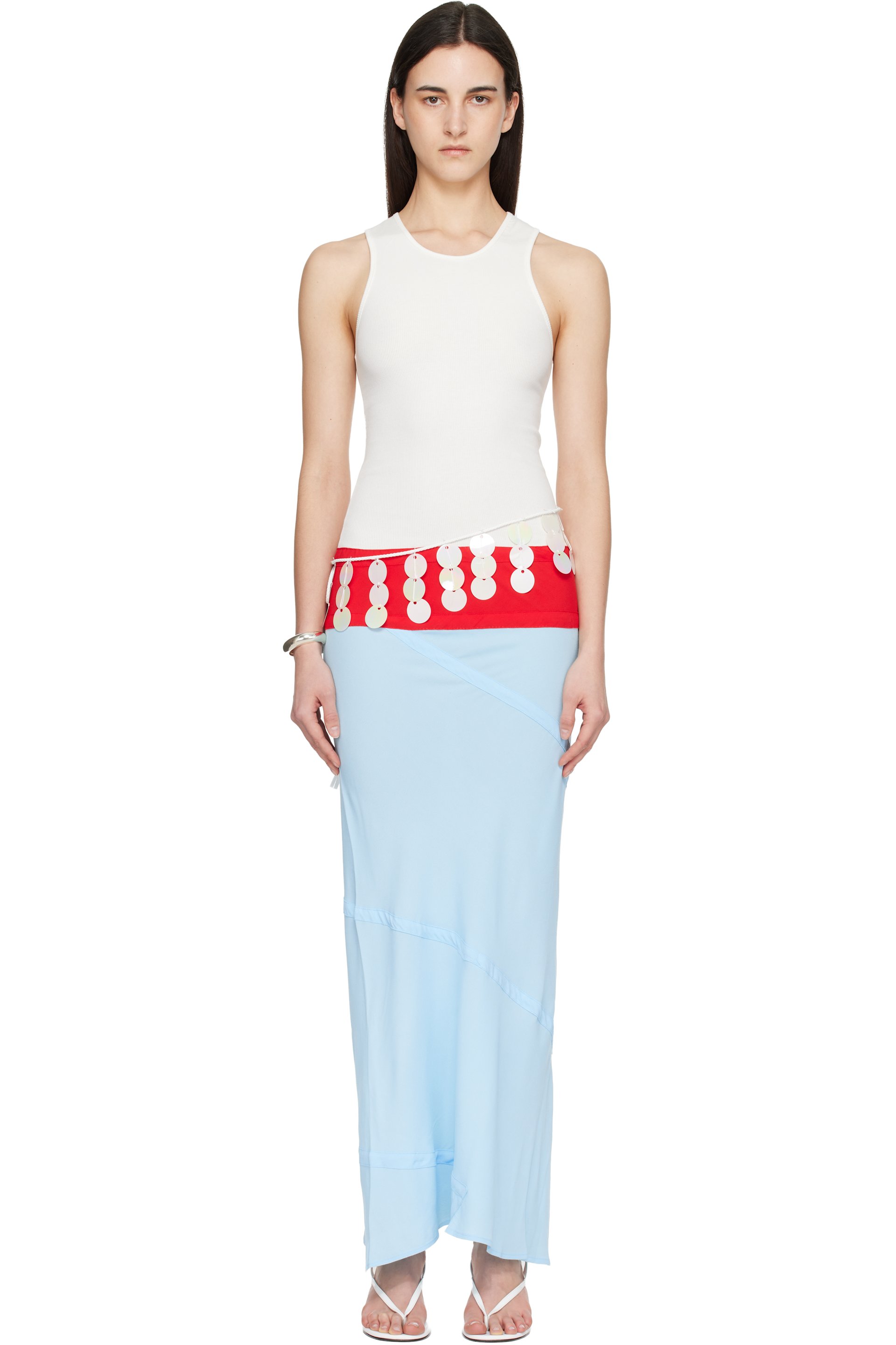 Gimaguas - Robe longue Amelia blanc et bleu