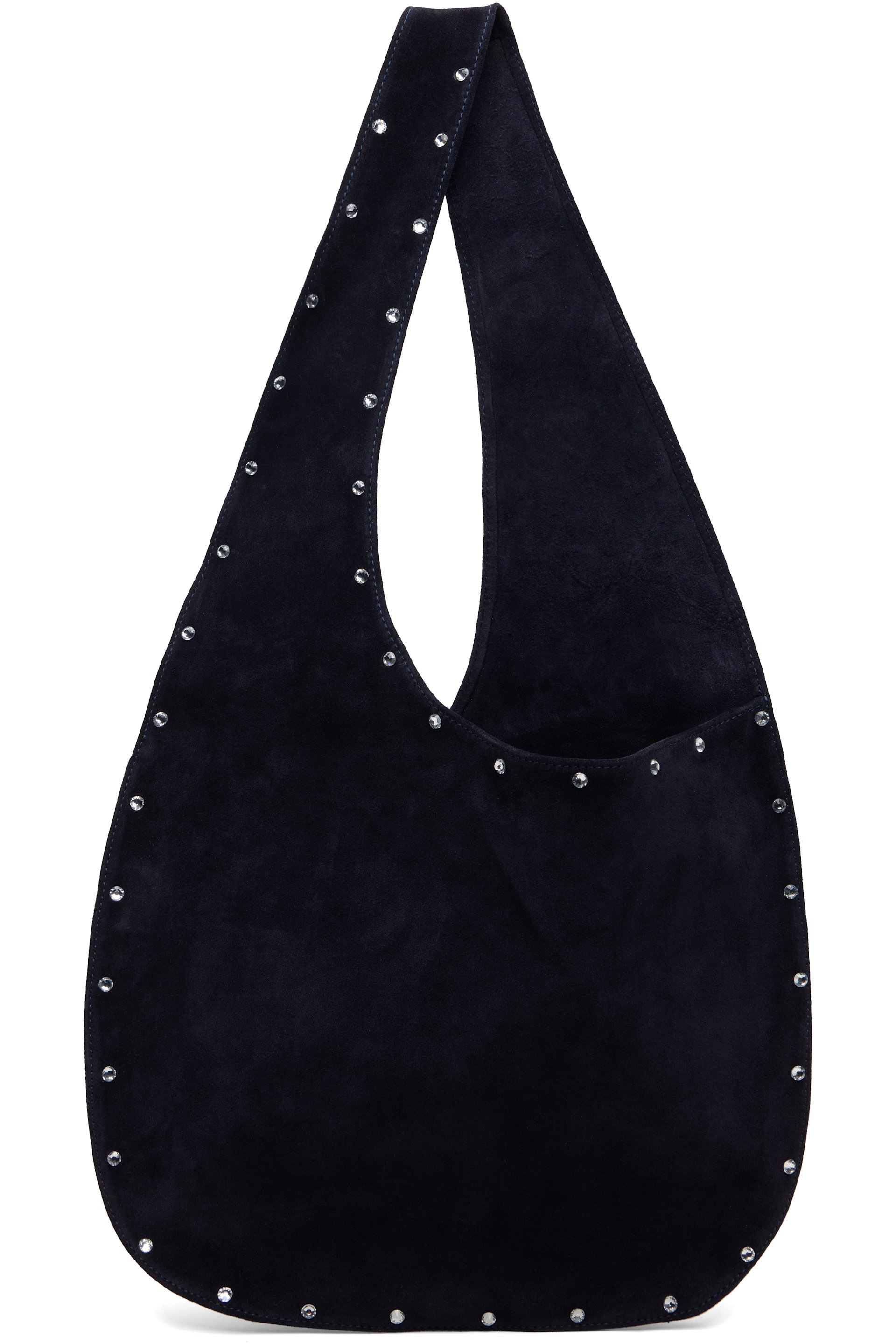 Maryam Nassir Zadeh - Cabas Lara bleu marine à appliqués facettés