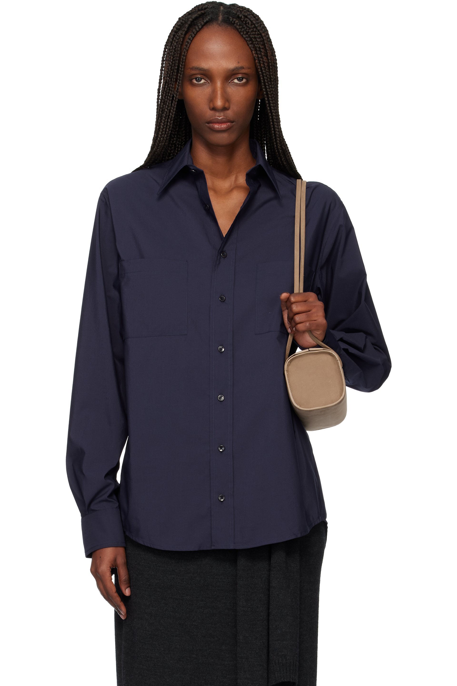 Maryam Nassir Zadeh - Chemise Arlos bleu marine à boutons