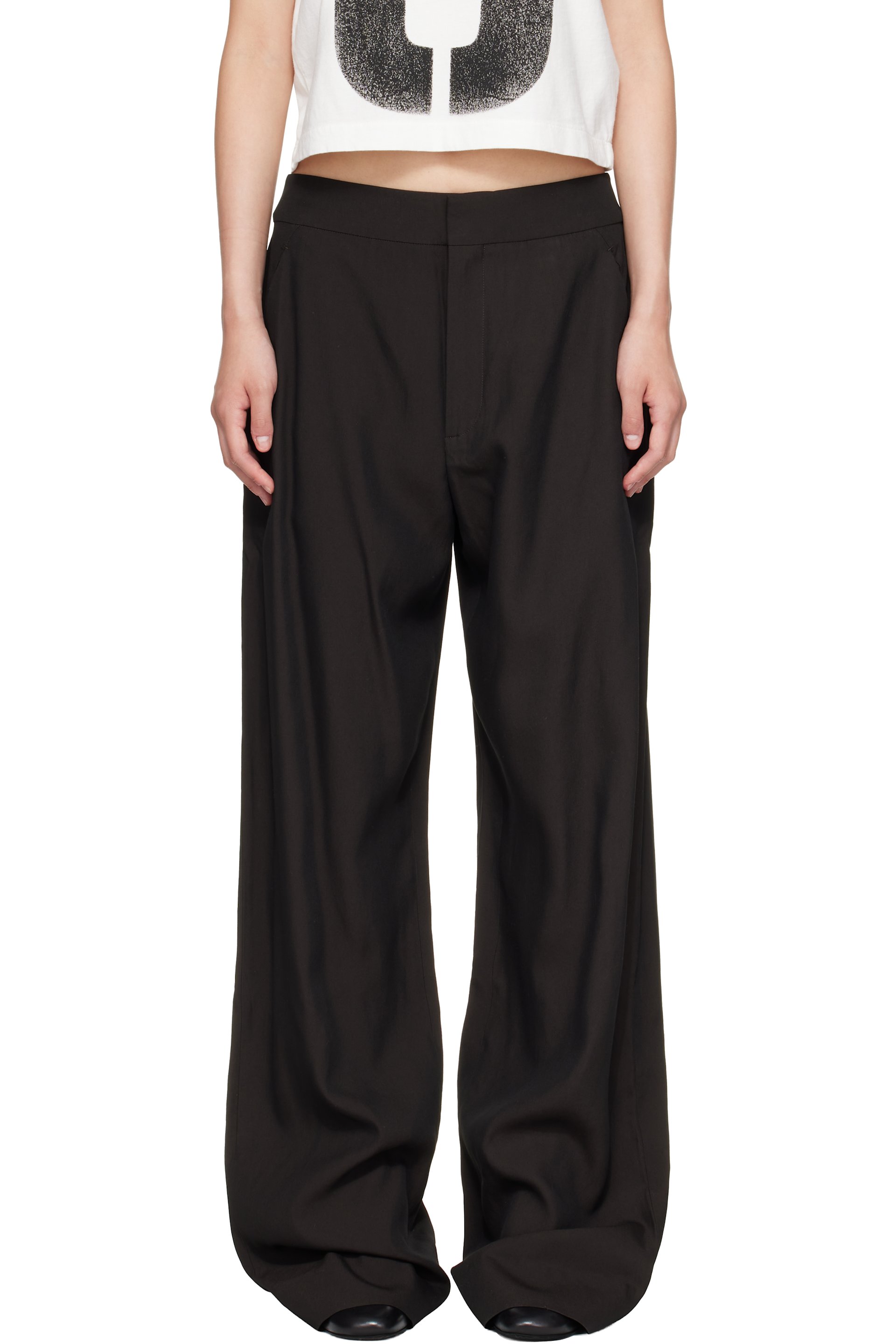 Fear of God - Brown Womens Viscose Oxford Worker Trousers