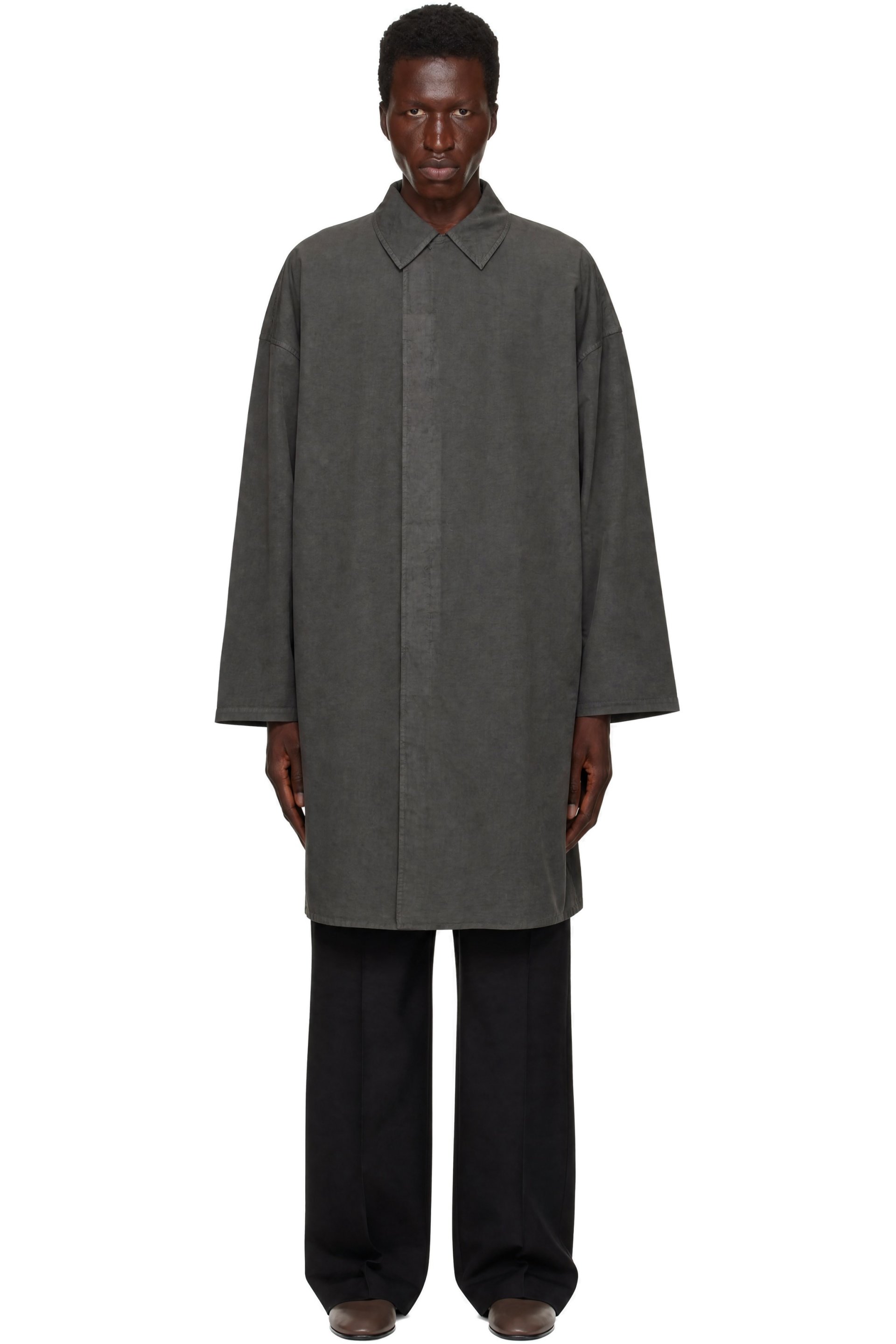 Fear of God - Gray Garment-Dyed Cropped Sleeve Car Coat