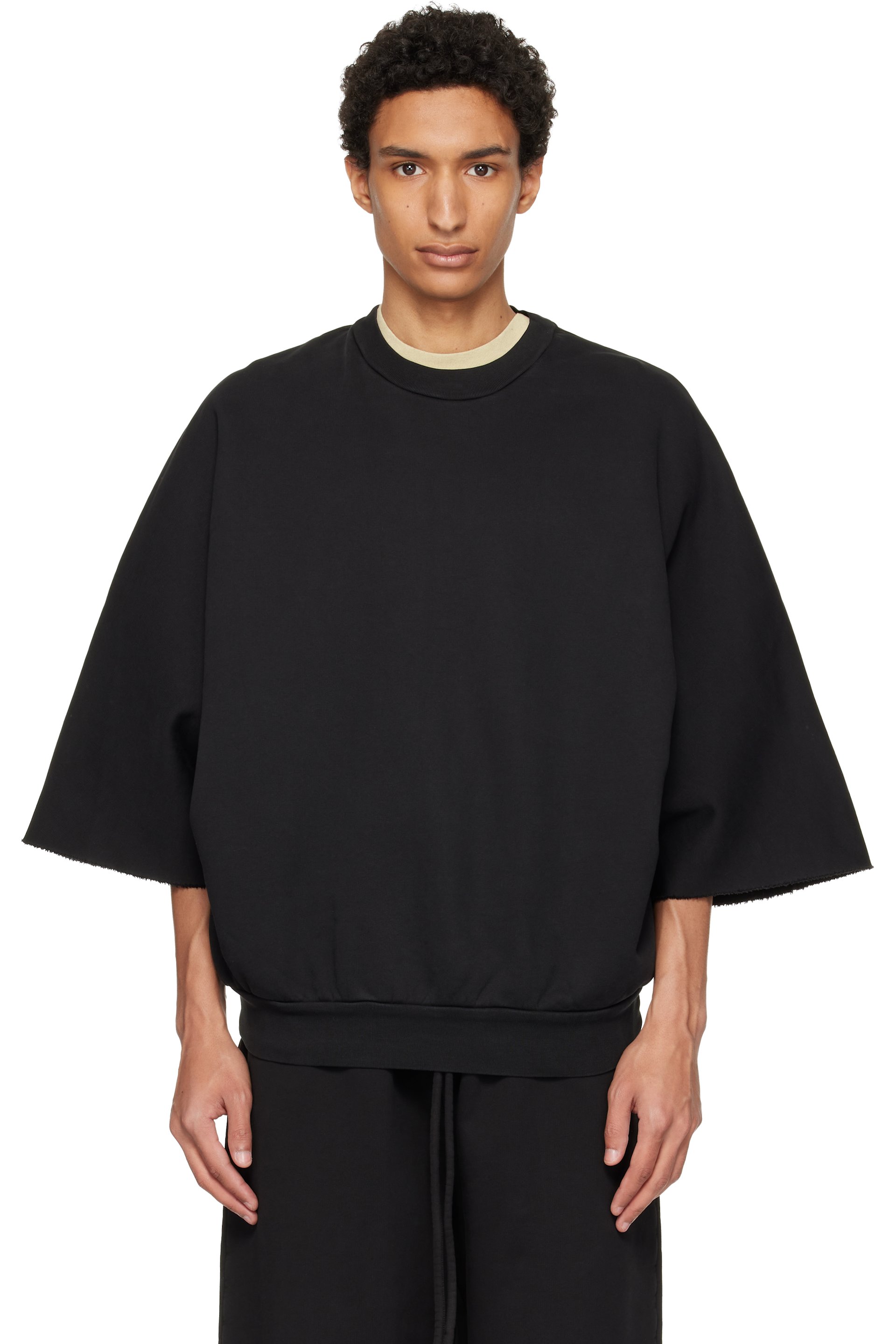 Fear of God - Black Cut Sleeve Sweatshirt
