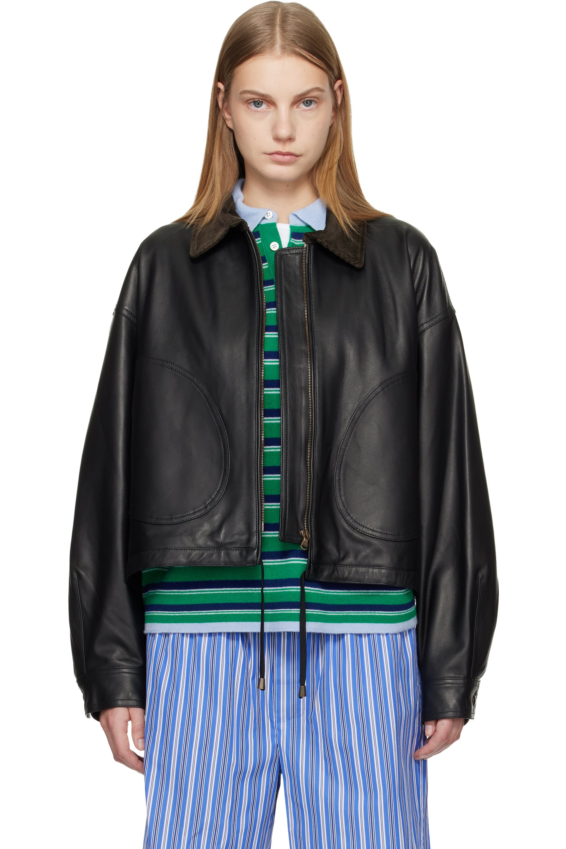 HommeGirls - Blouson Parachute noir en cuir
