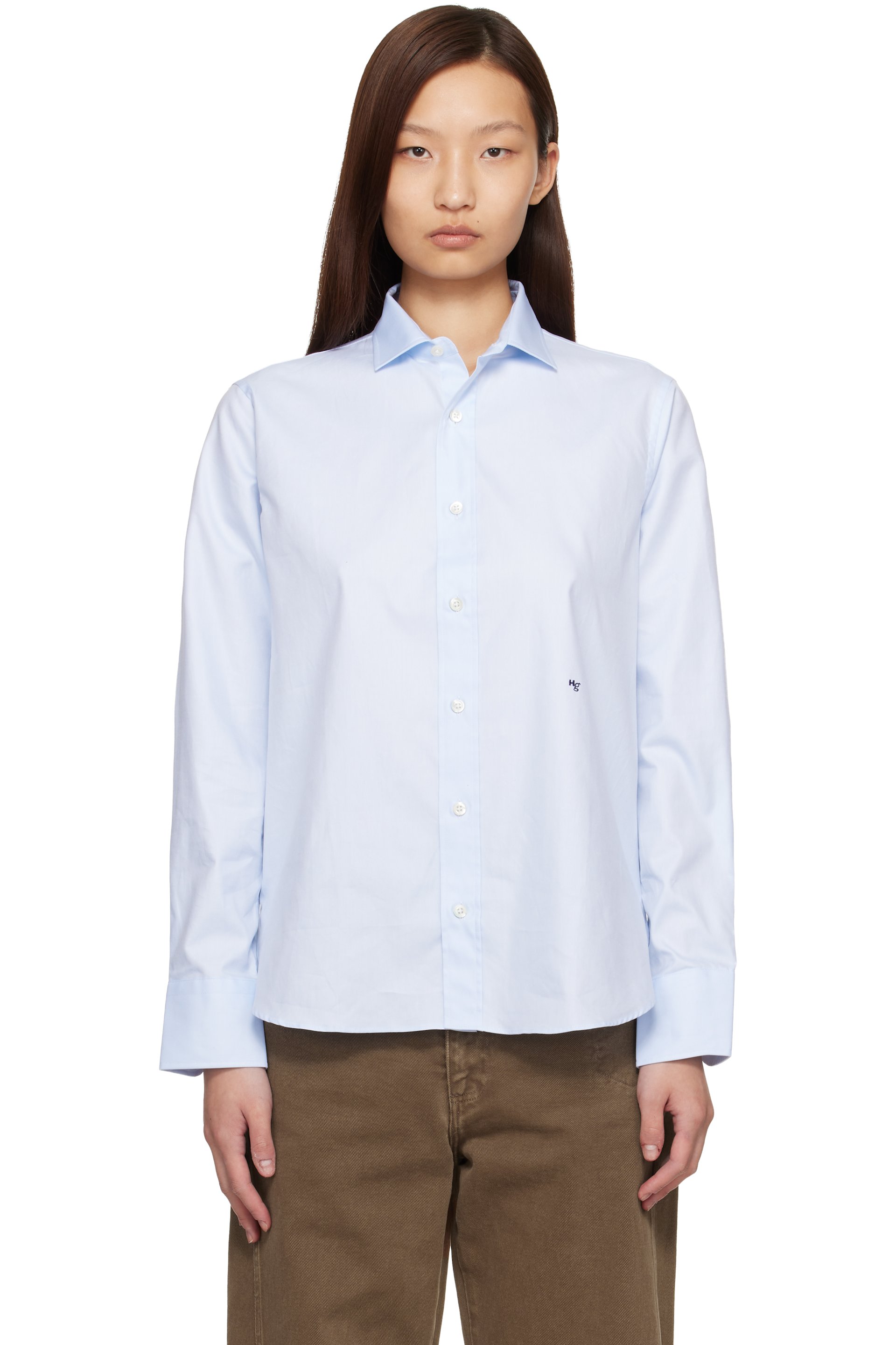 HommeGirls - Chemise bleue à coupe classique