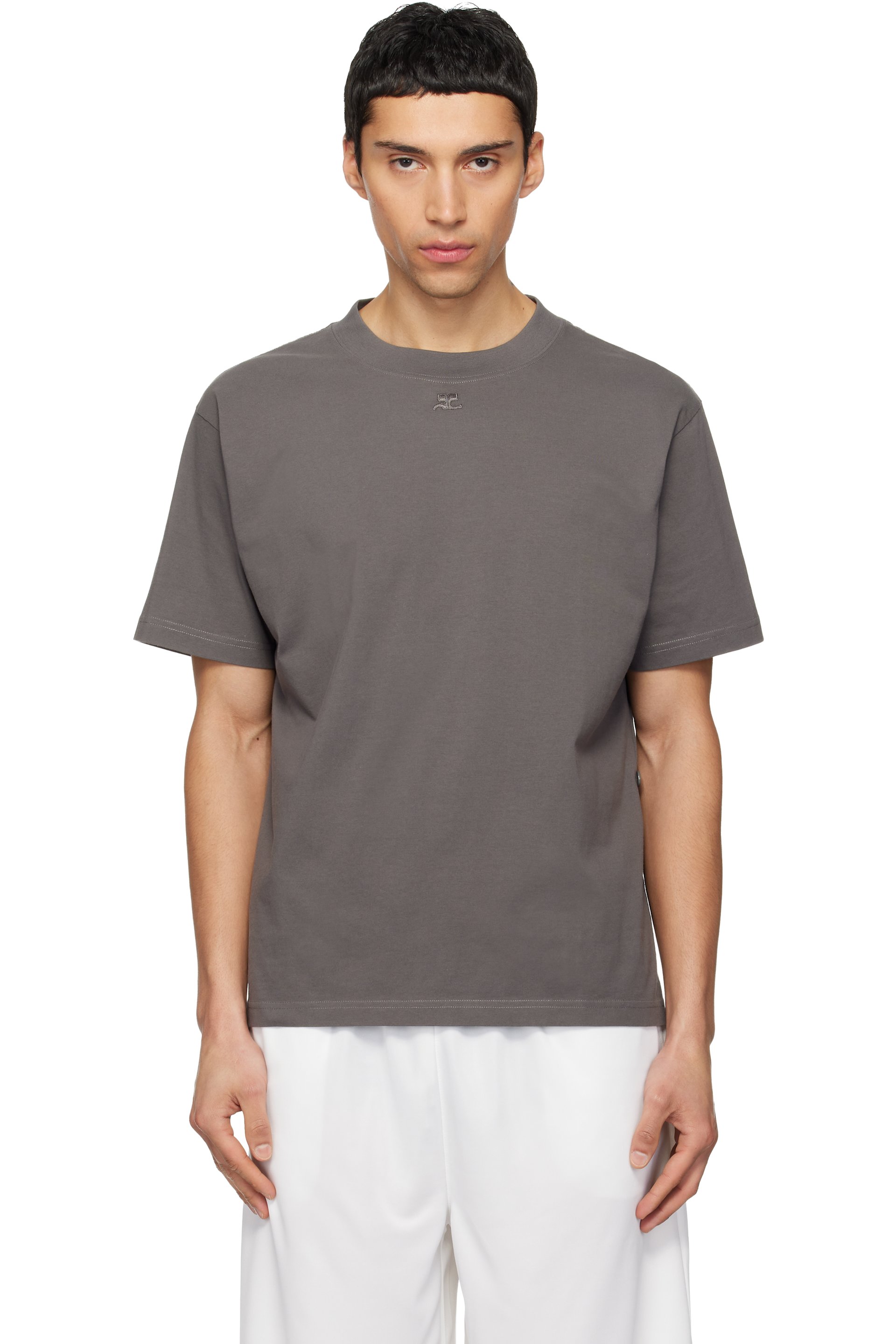 Courrèges - Gray Twisted Logo T-shirt