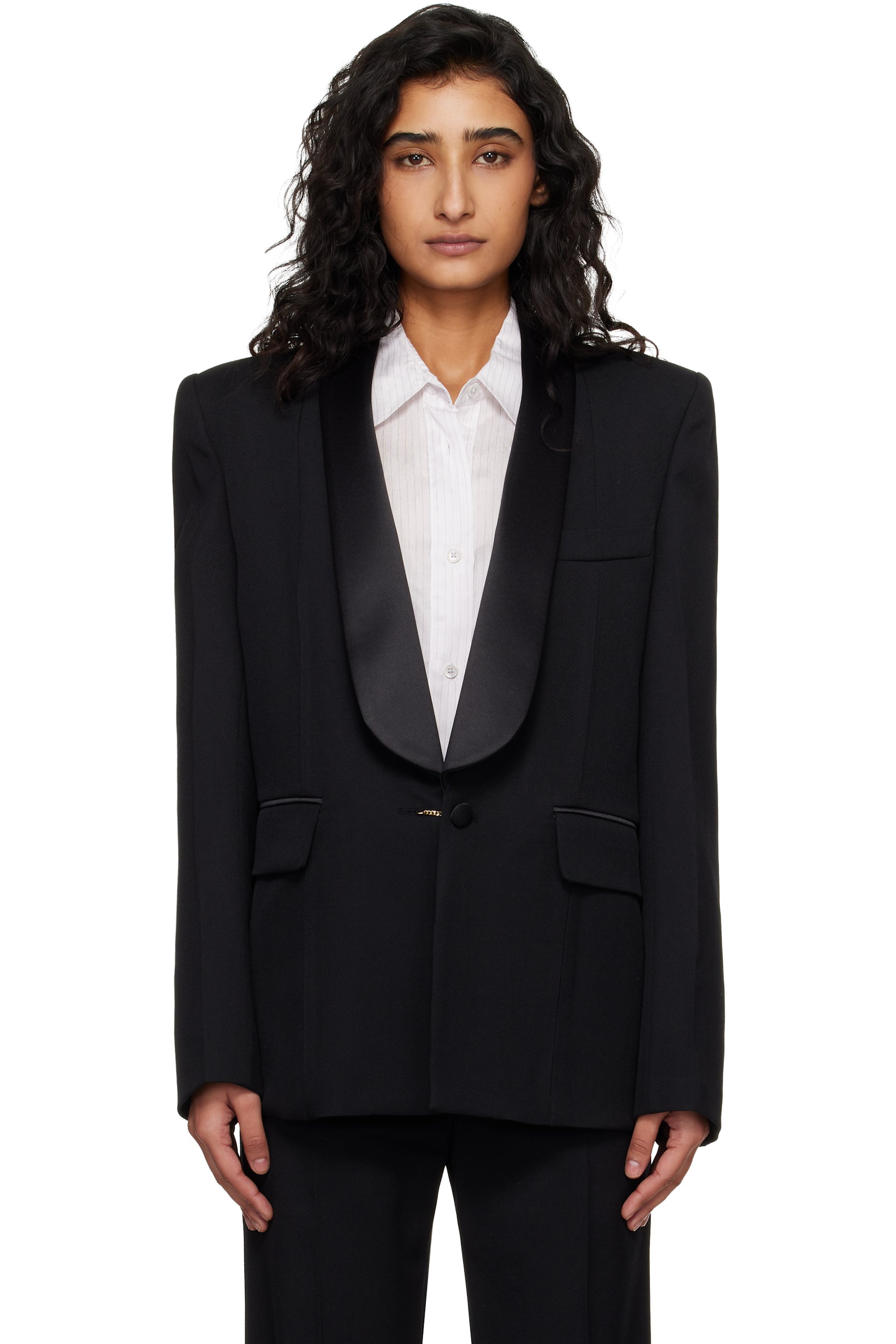 Victoria Beckham - Black Shawl Collar Tux Blazer