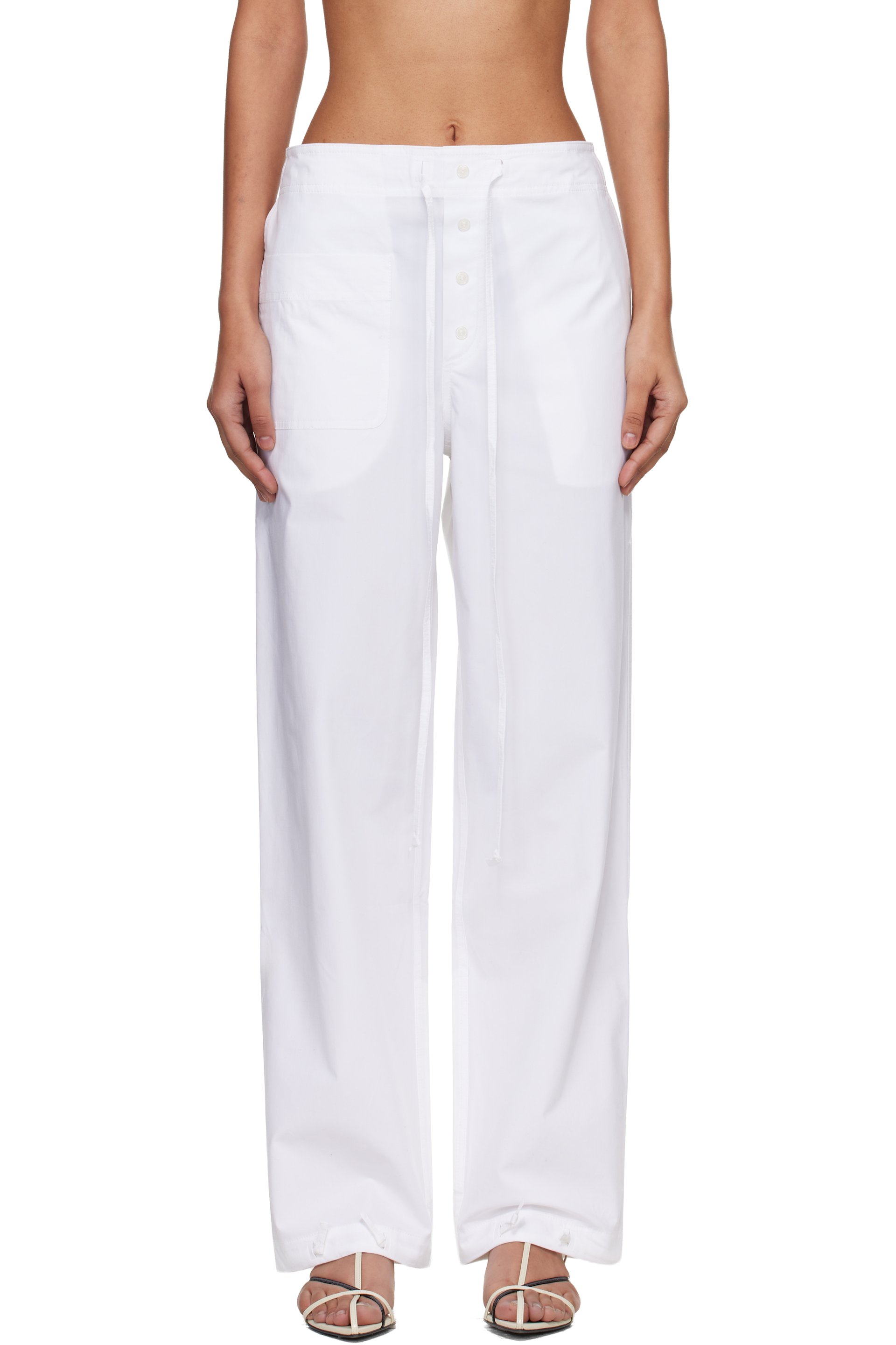 Victoria Beckham - Pantalon cargo blanc