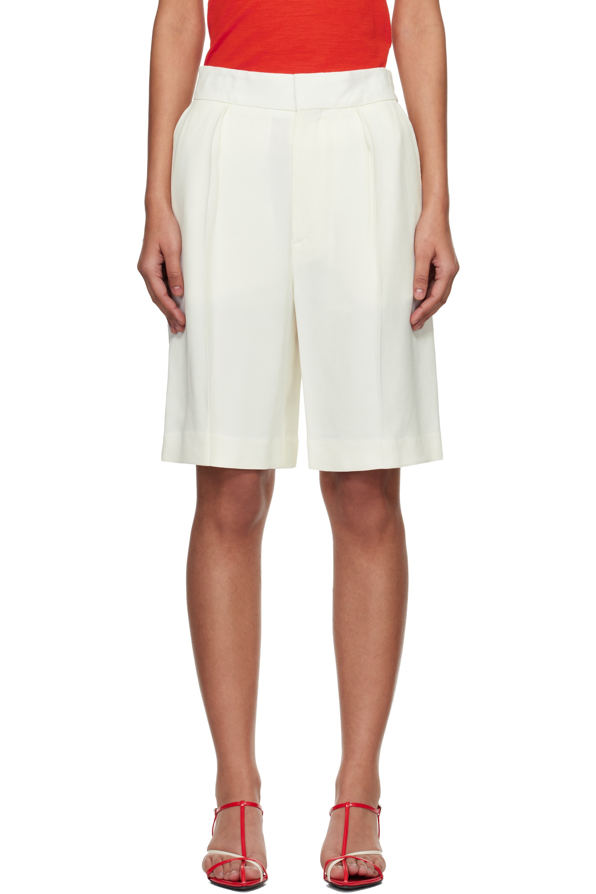 Victoria Beckham - Short façon tailleur blanc cassé