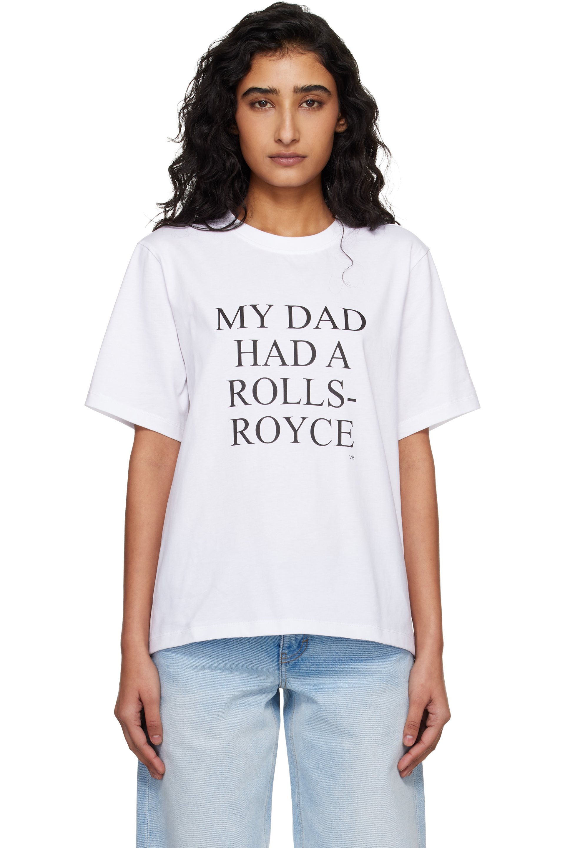 Victoria Beckham - T-shirt 'My Dad Has A Rolls-Royce' blanc