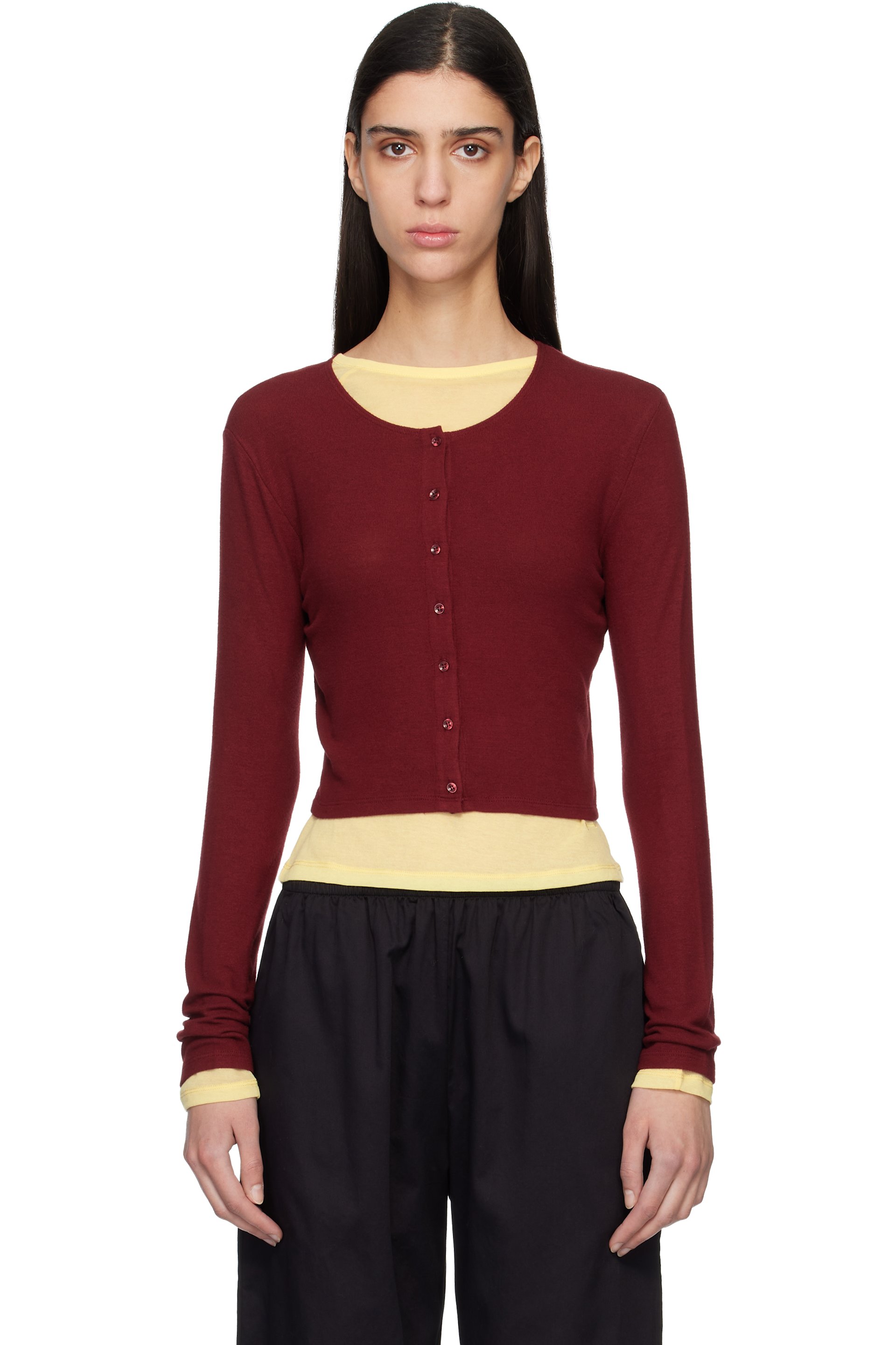 LESET - Cardigan écourté II rouge en jersey Lauren