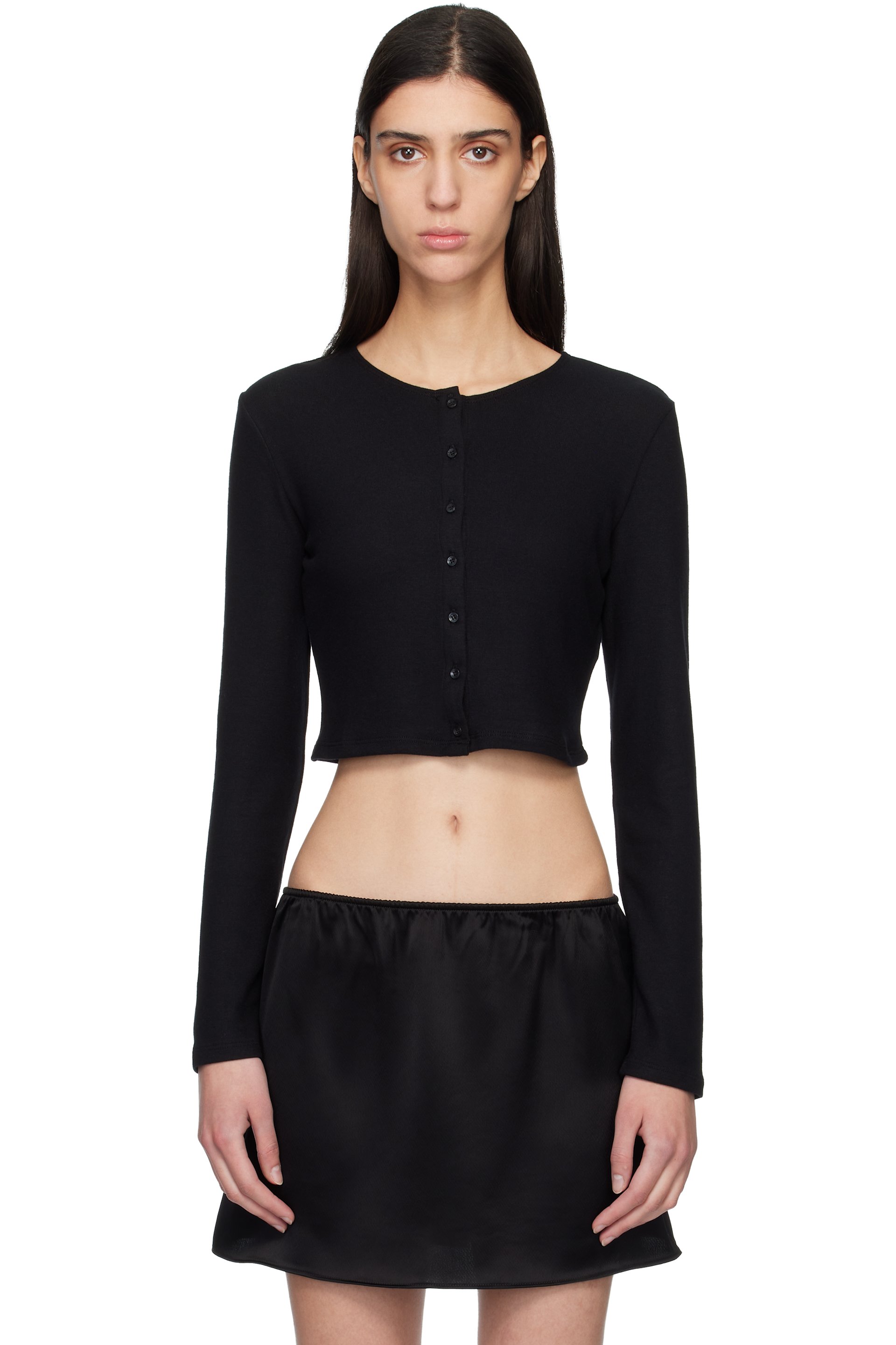 LESET - Cardigan écourté II noir en jersey Lauren