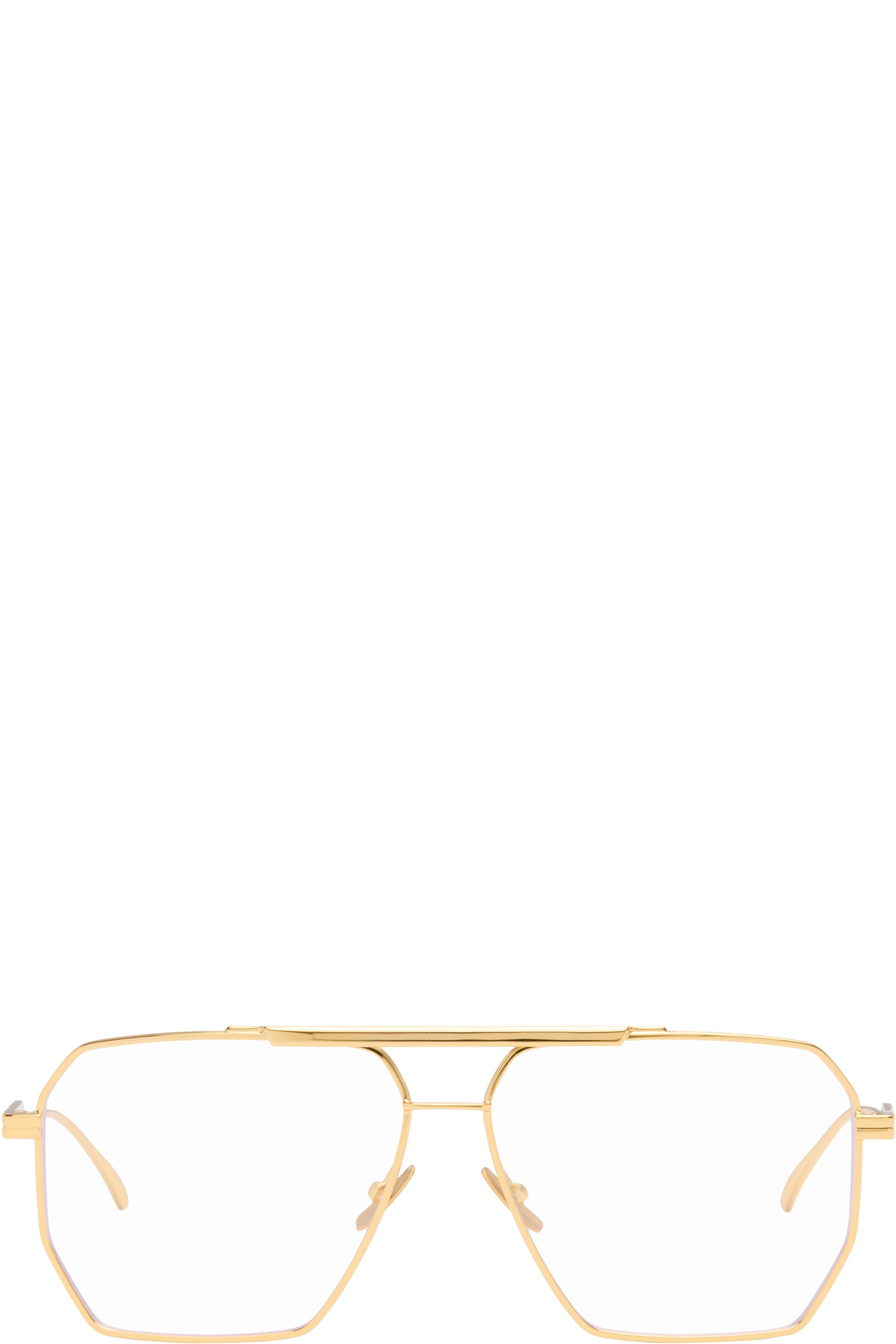 Bottega Veneta - Gold Classic Aviator Glasses