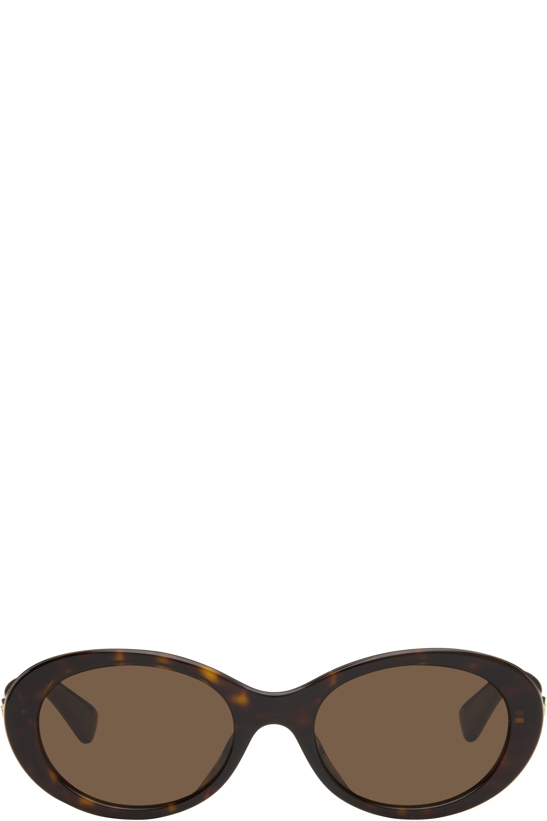 Bottega Veneta - Lunettes de soleil ovales brunes - Slim Ribbon