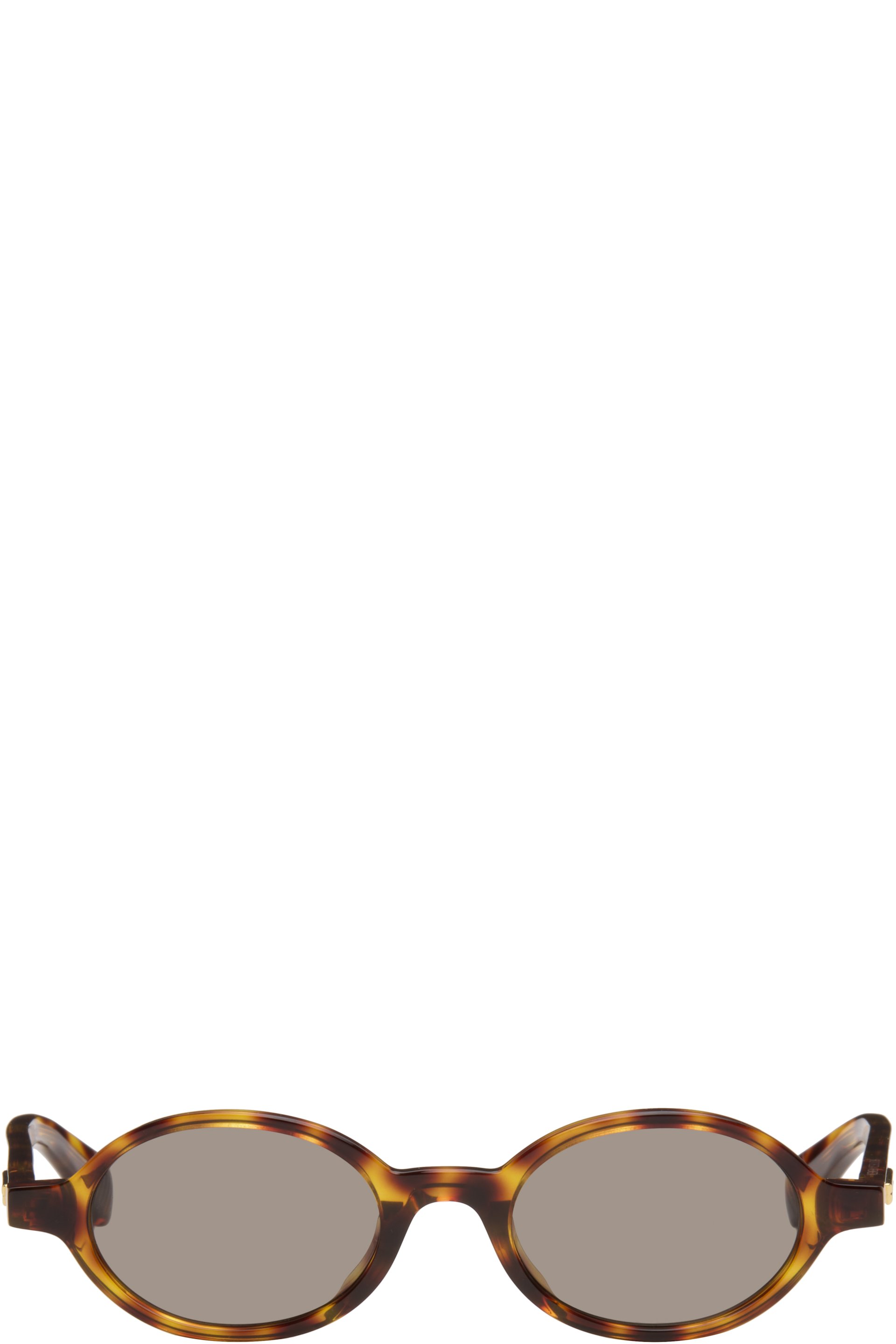 Bottega Veneta - Lunettes de soleil ovales brunes