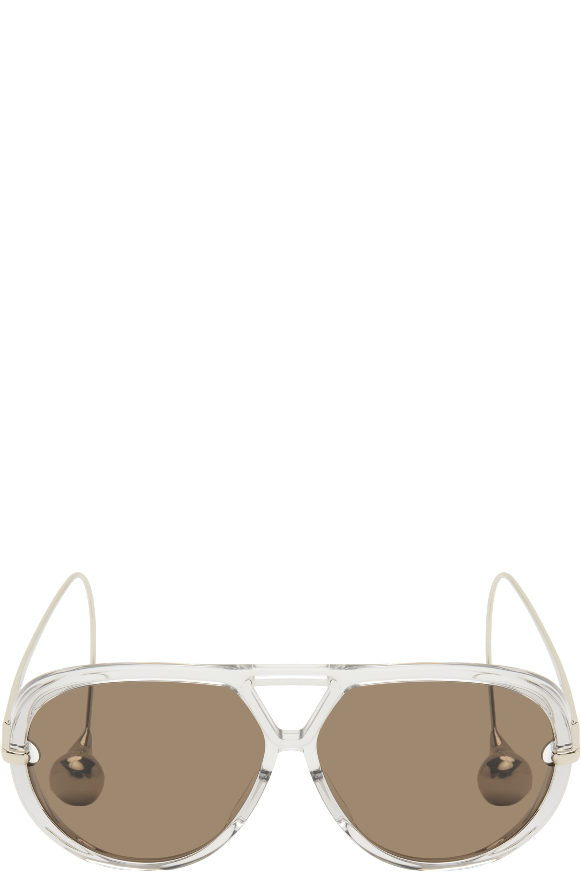 Bottega Veneta - Lunettes de soleil aviateur transparentes à manchons en forme de goutte